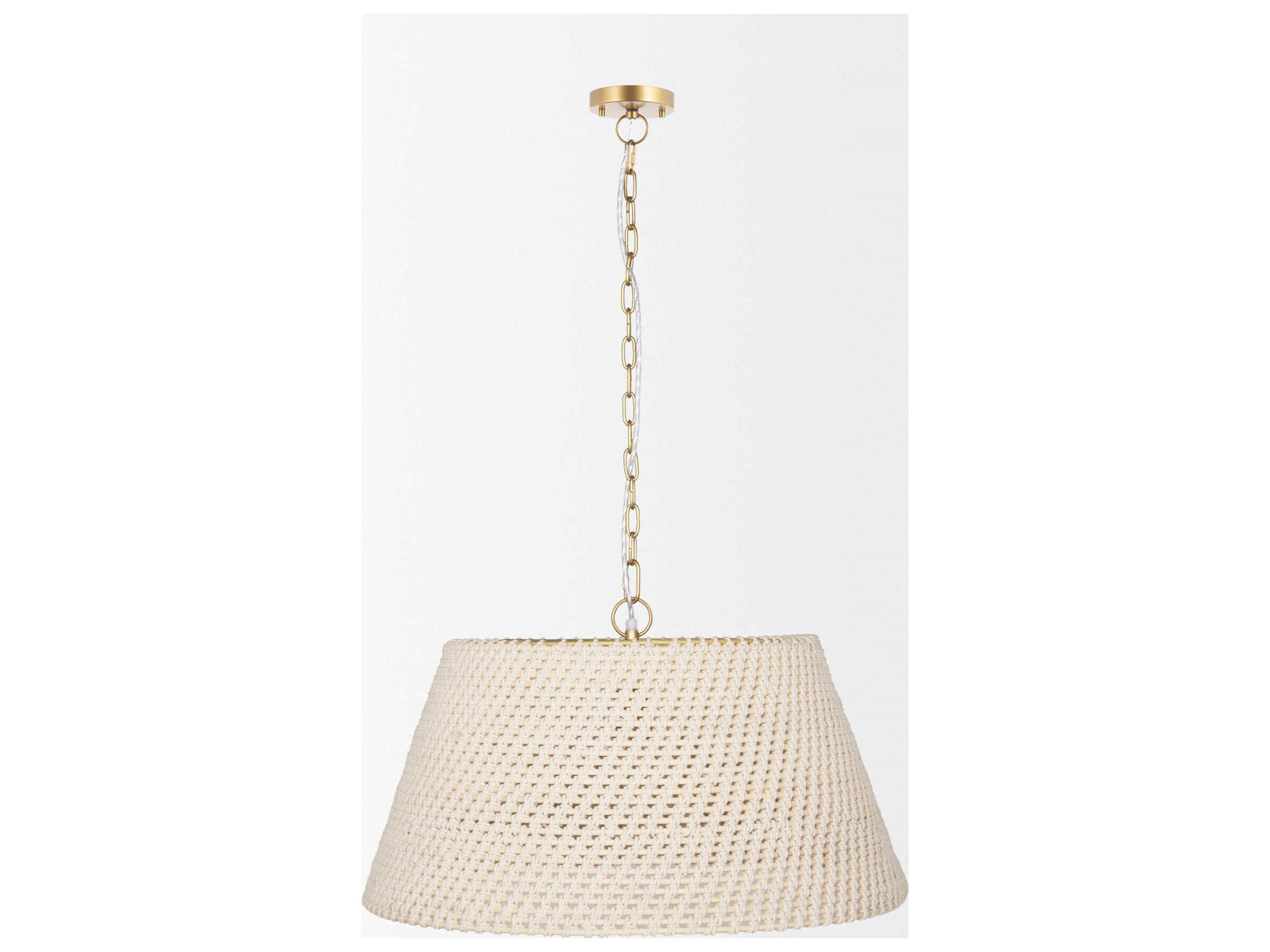 Mercana Tosha 1-Light Tapered Cotton Rope Drum Pendant