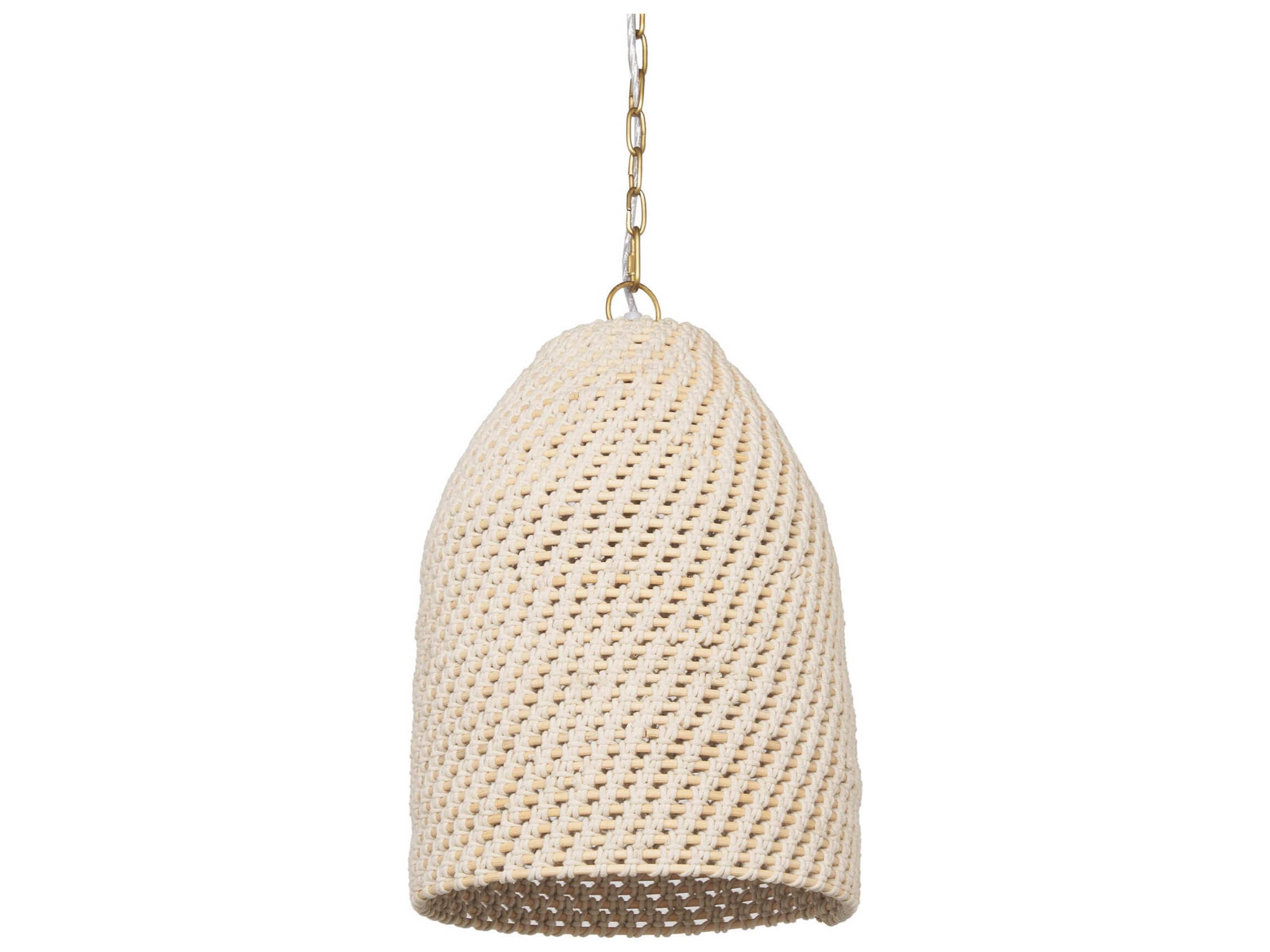 Tosha 1-Light Cotton Rope Bell Pendant