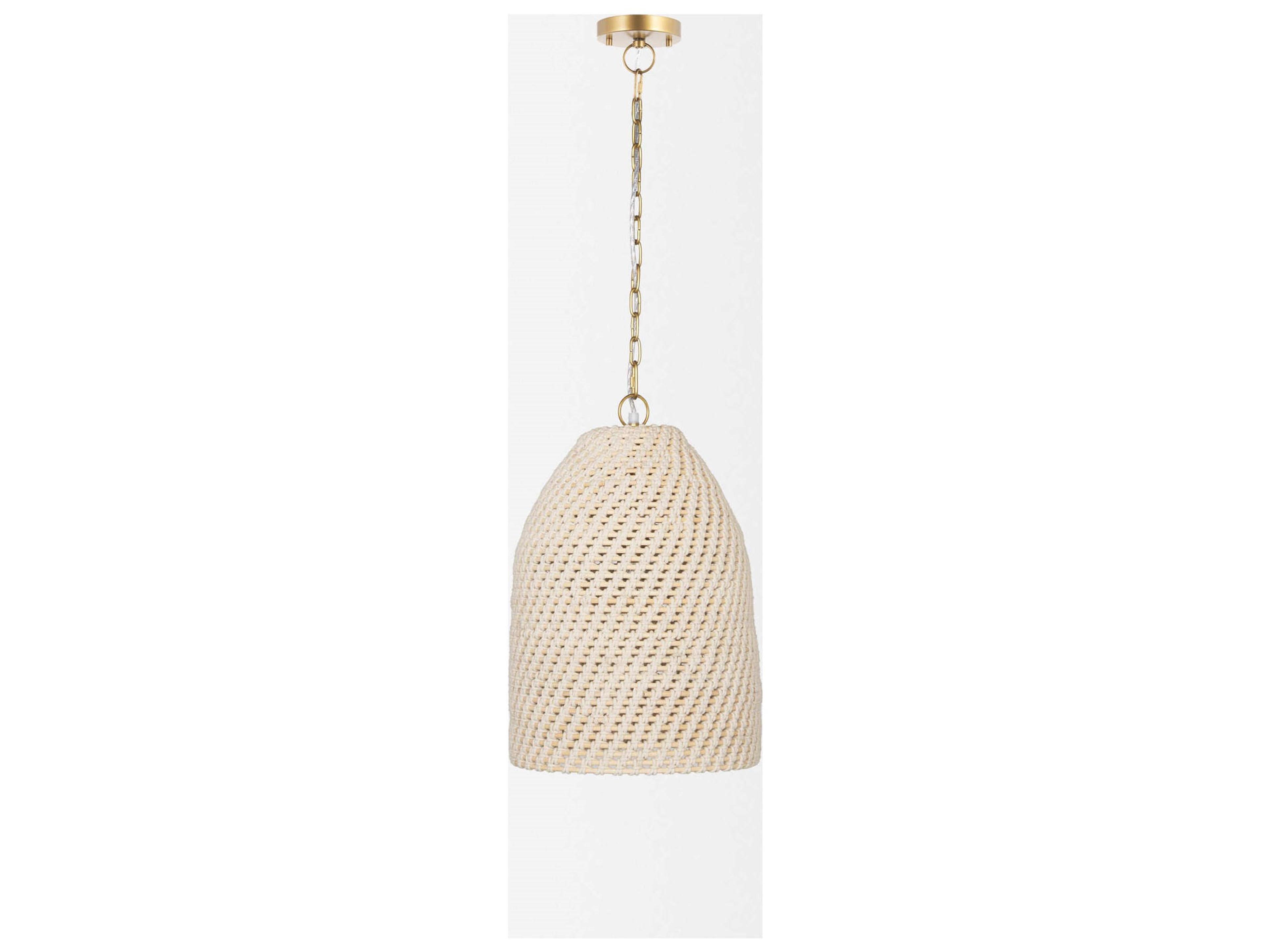 Mercana Tosha 1-Light Cotton Rope Bell Pendant