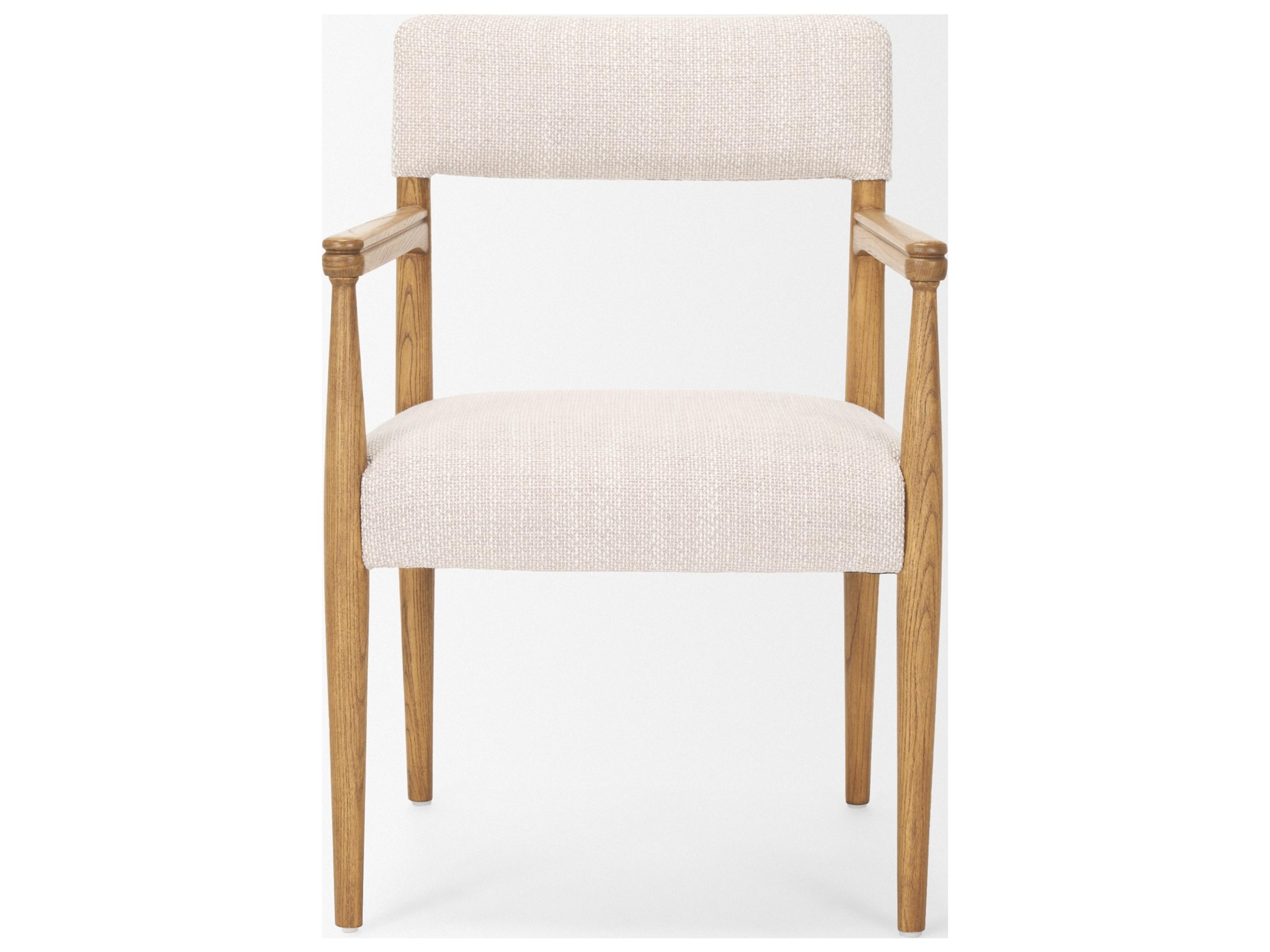 Mercana Toni Light Brown Nettlewood w/Cream Heathered Performance Fabric Dining Chair