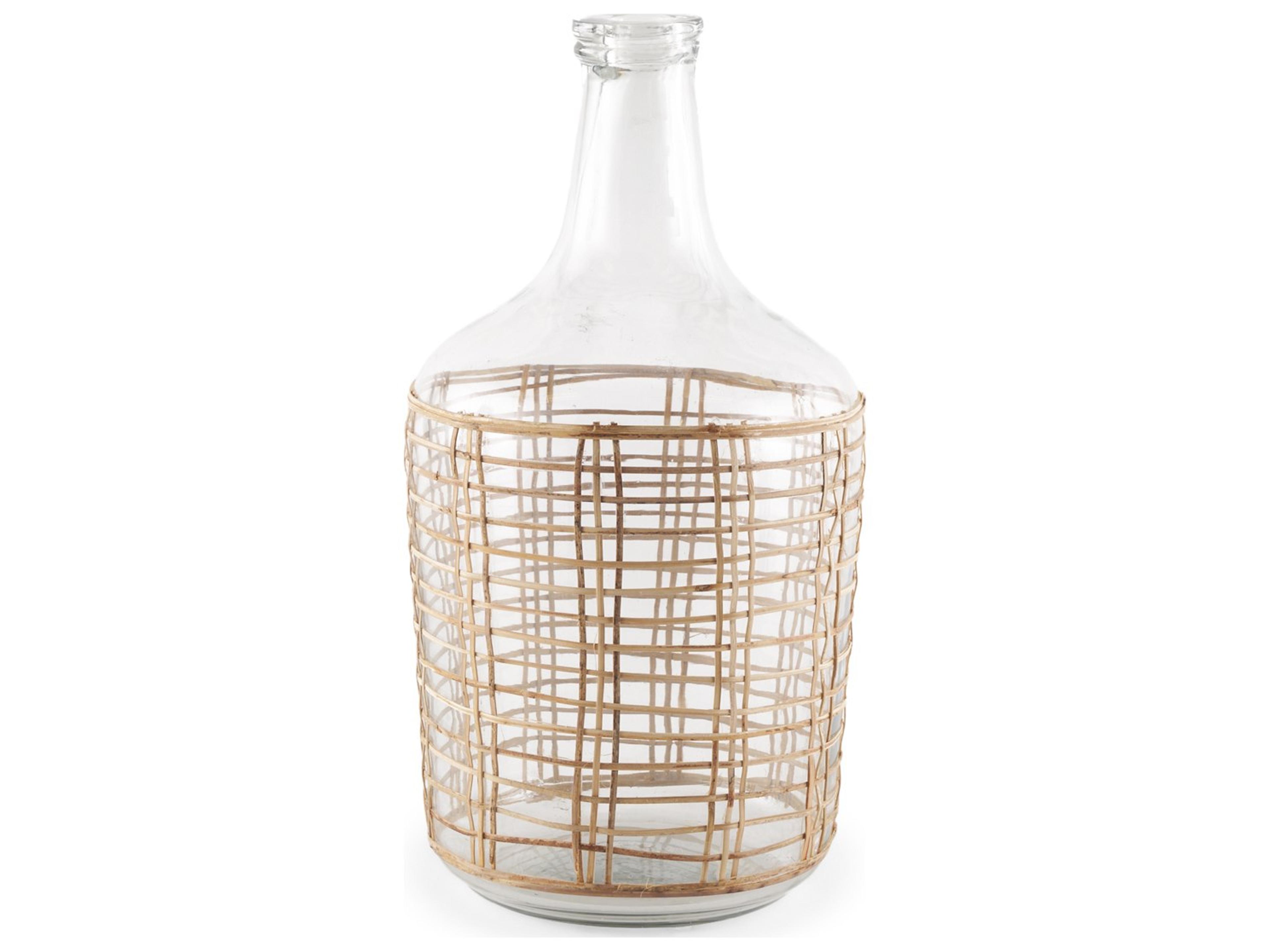 Troian Medium Rattan Wrapped Glass Bottle