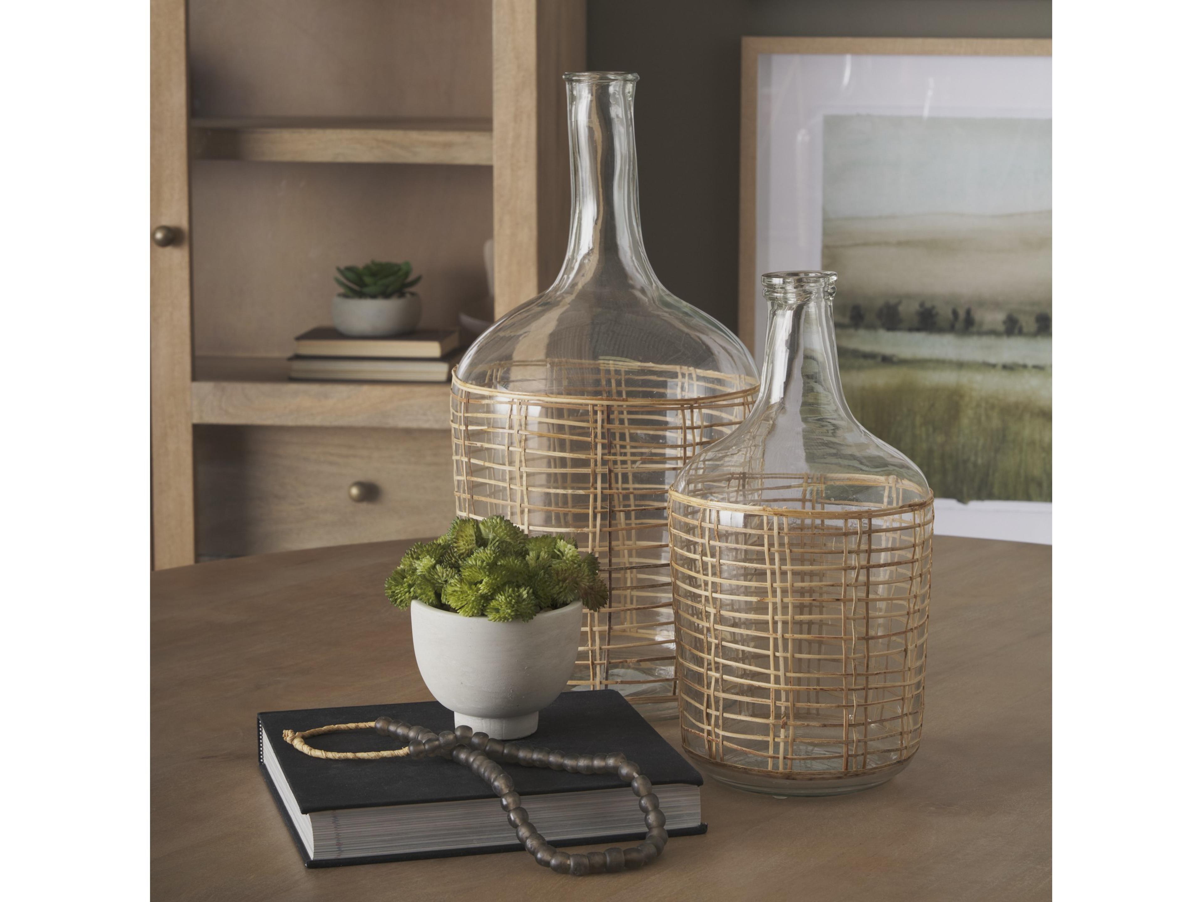 Mercana Troian Medium Rattan Wrapped Glass Bottle