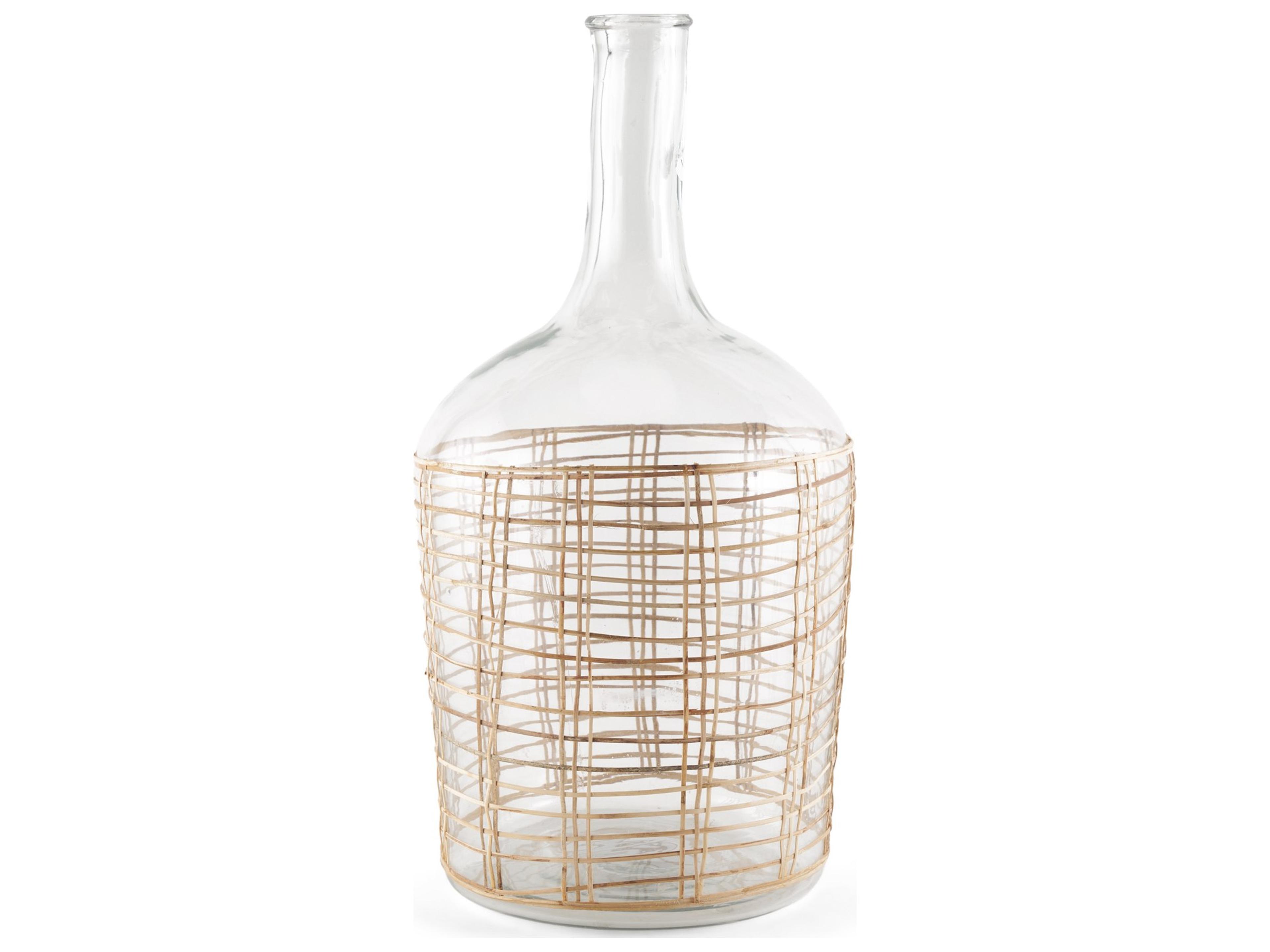 Troian Large Rattan Wrapped Glass Bottle