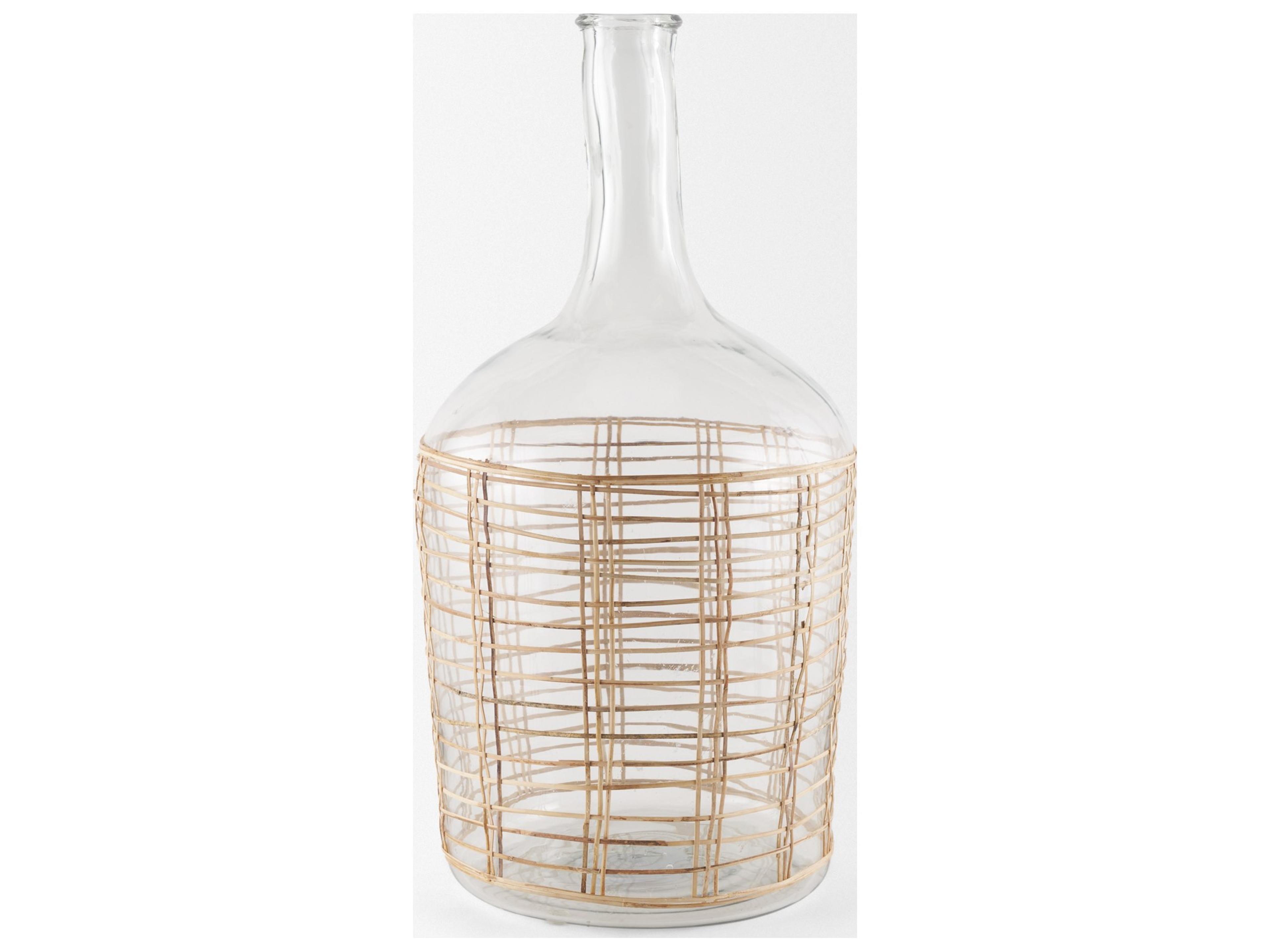 Mercana Troian Large Rattan Wrapped Glass Bottle