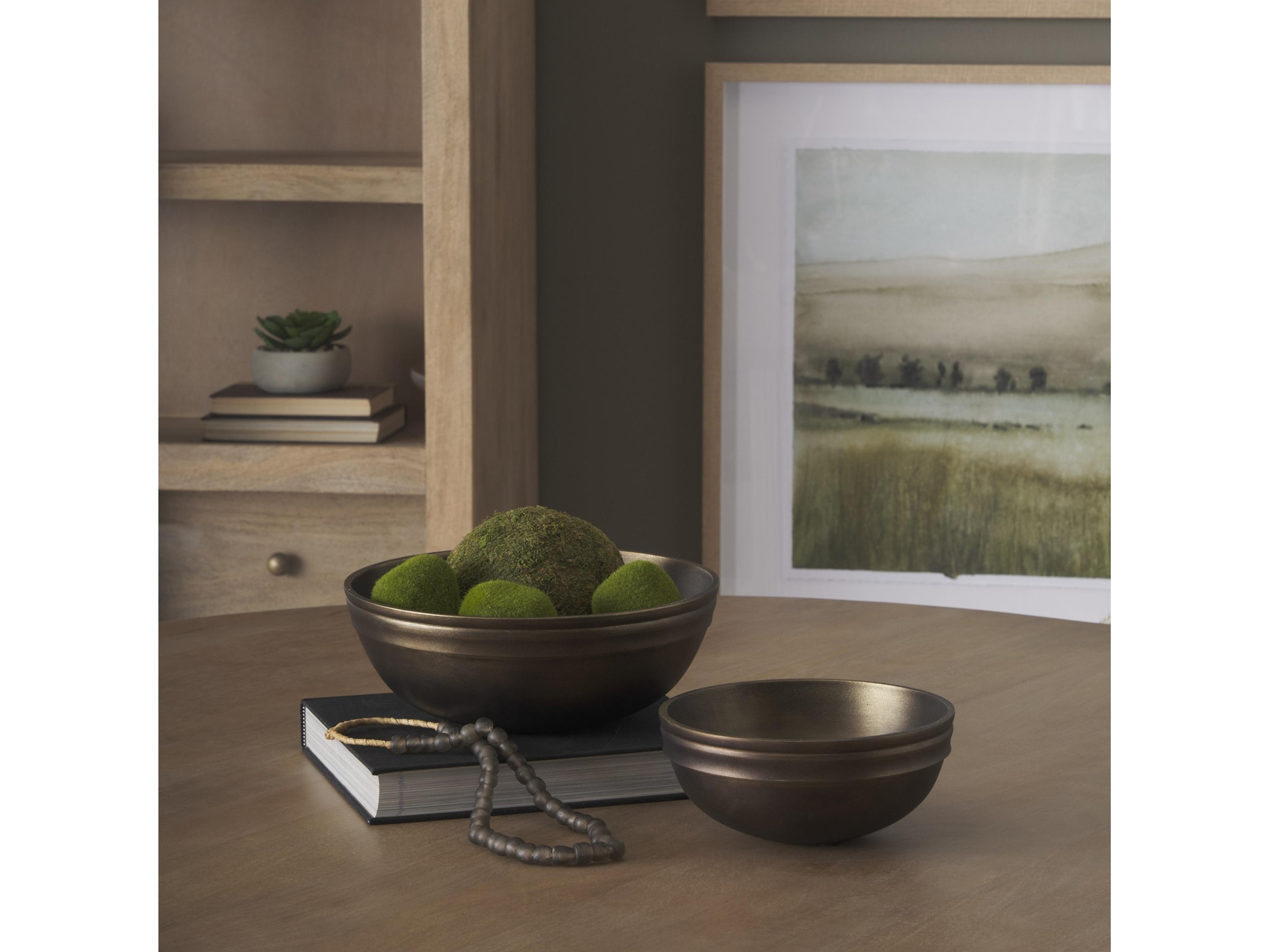 Mercana Tomiko Decorative Brass Finished Cast Aluminum Round Bowls