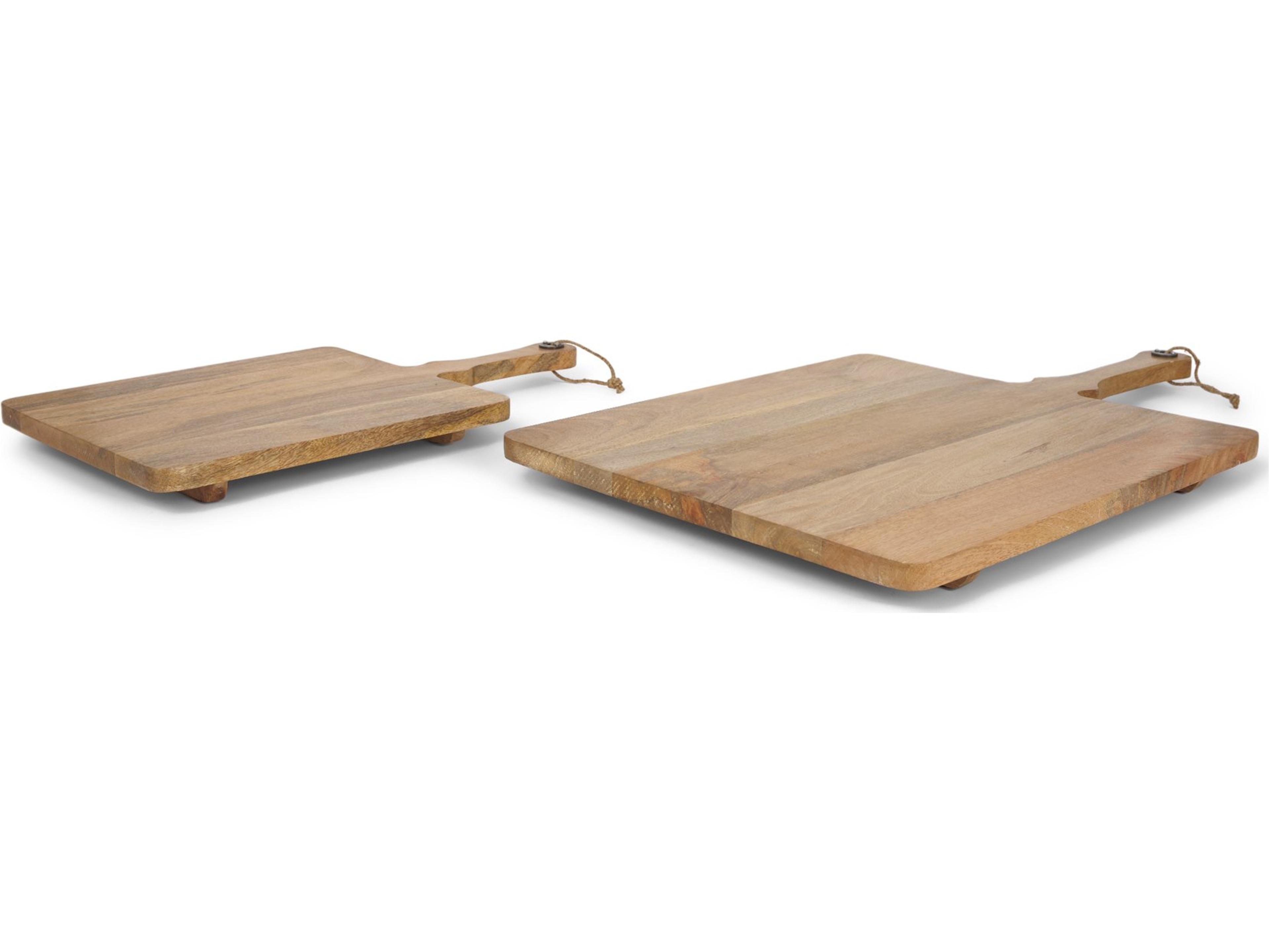 Mercana Khana Natural Solid Wood Square Serving Boards
