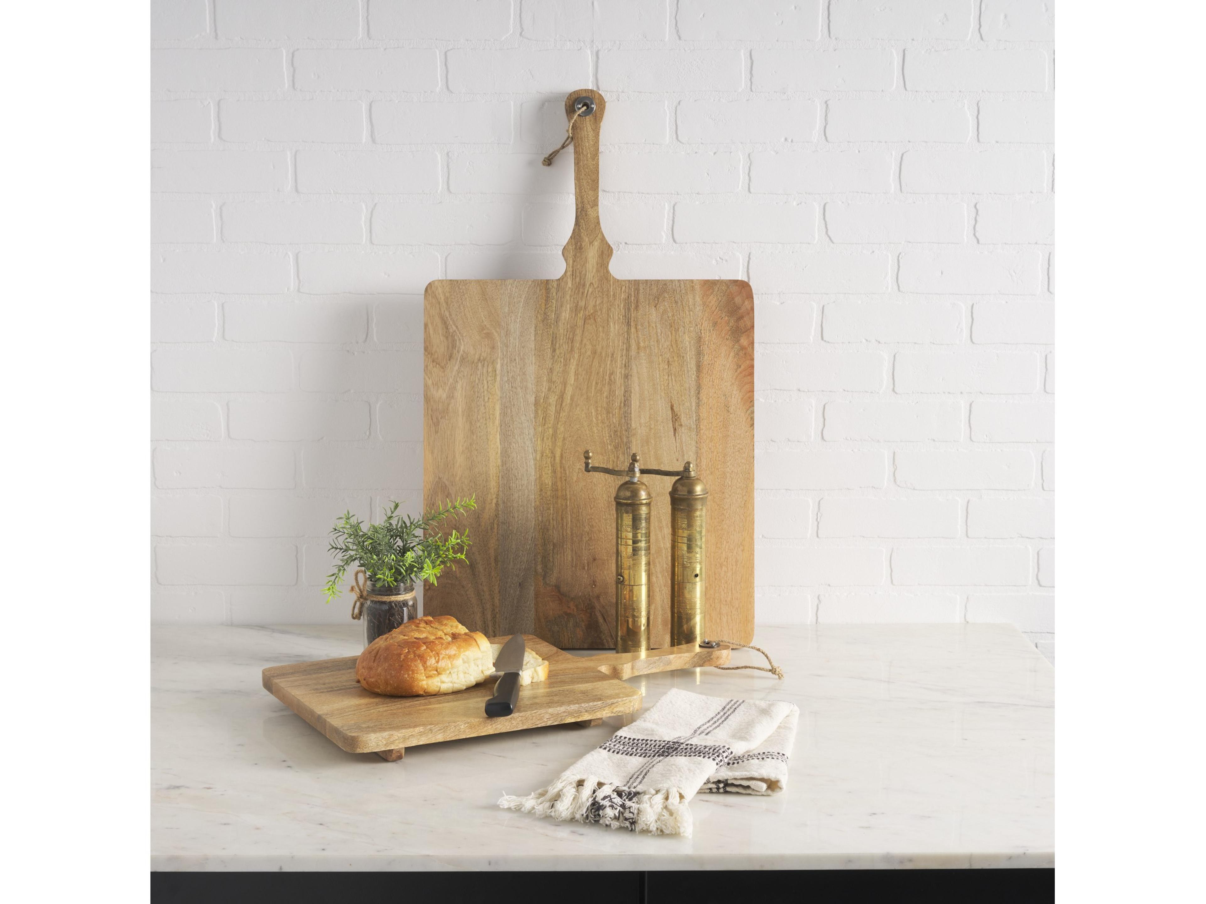 Mercana Khana Natural Solid Wood Square Serving Boards