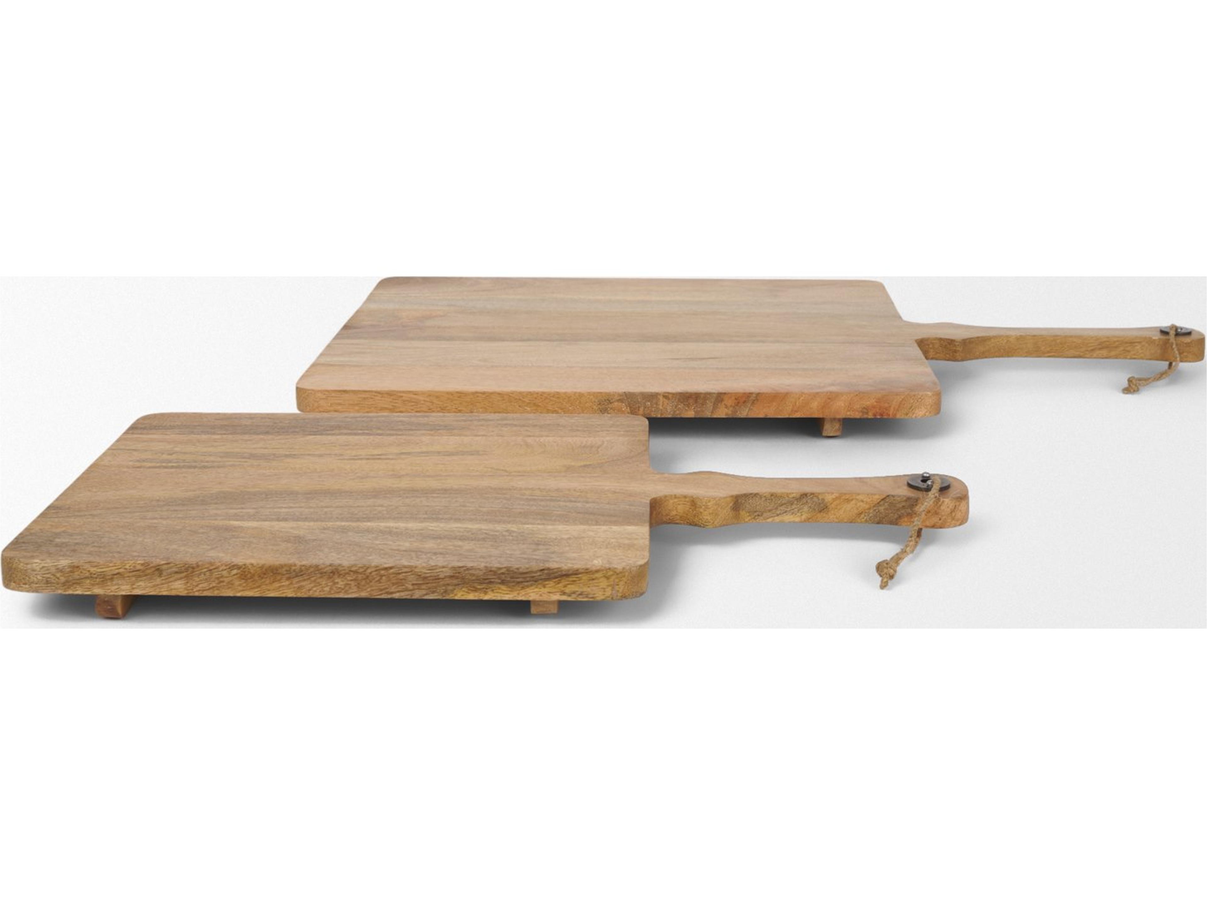Mercana Khana Natural Solid Wood Square Serving Boards