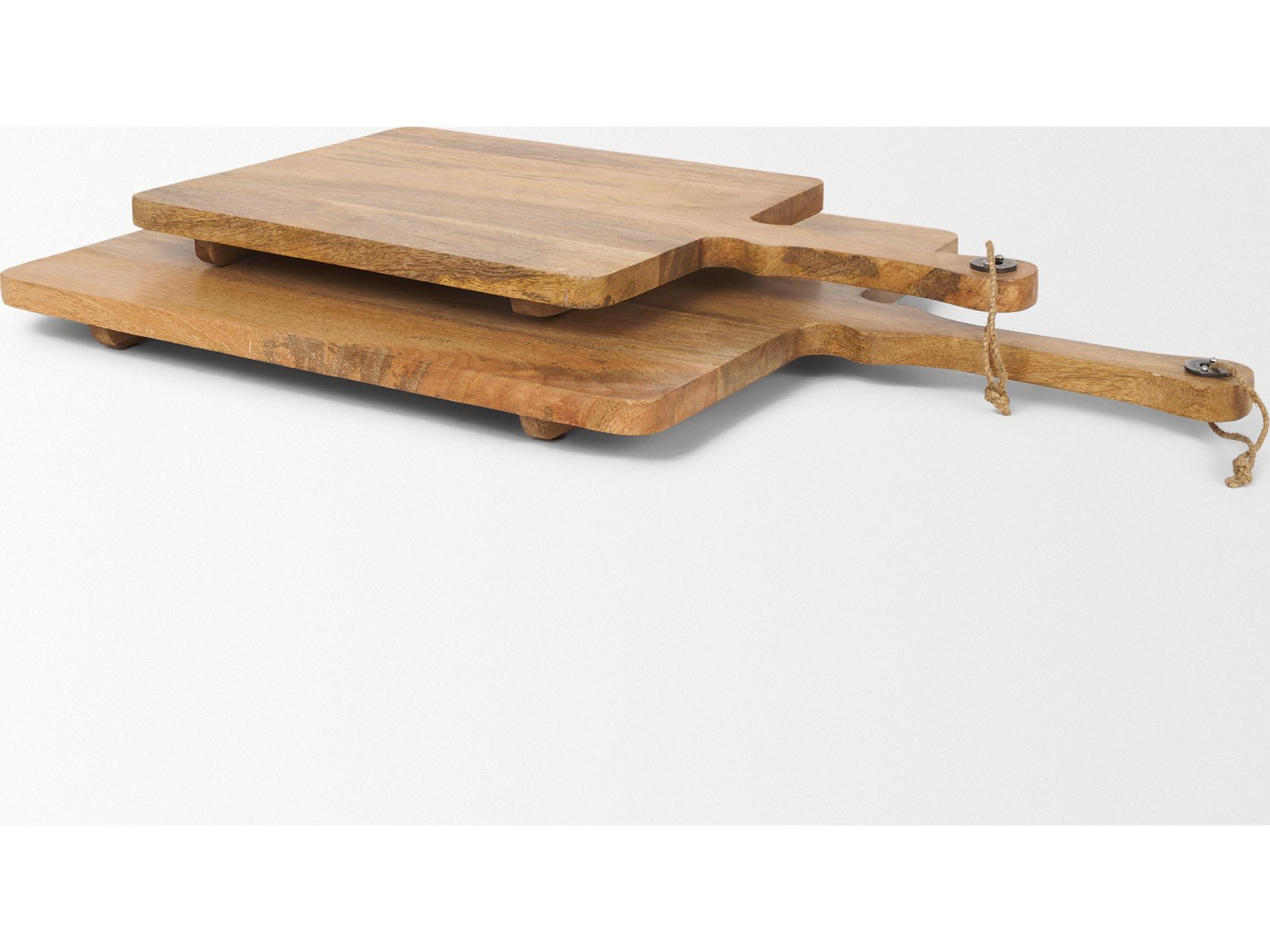 Mercana Khana Natural Solid Wood Square Serving Boards