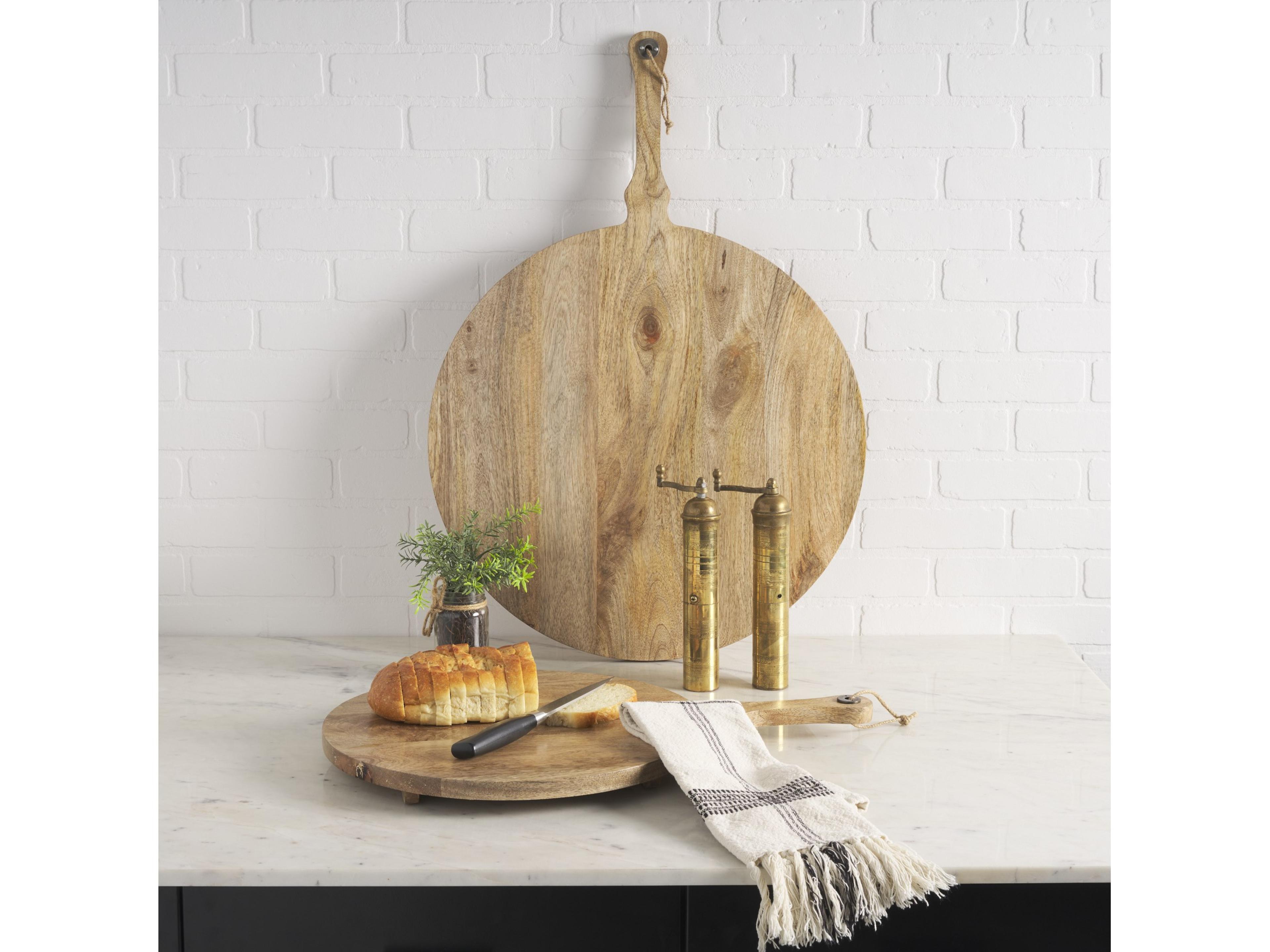 Mercana Karana Natural Solid Wood Round Serving Boards