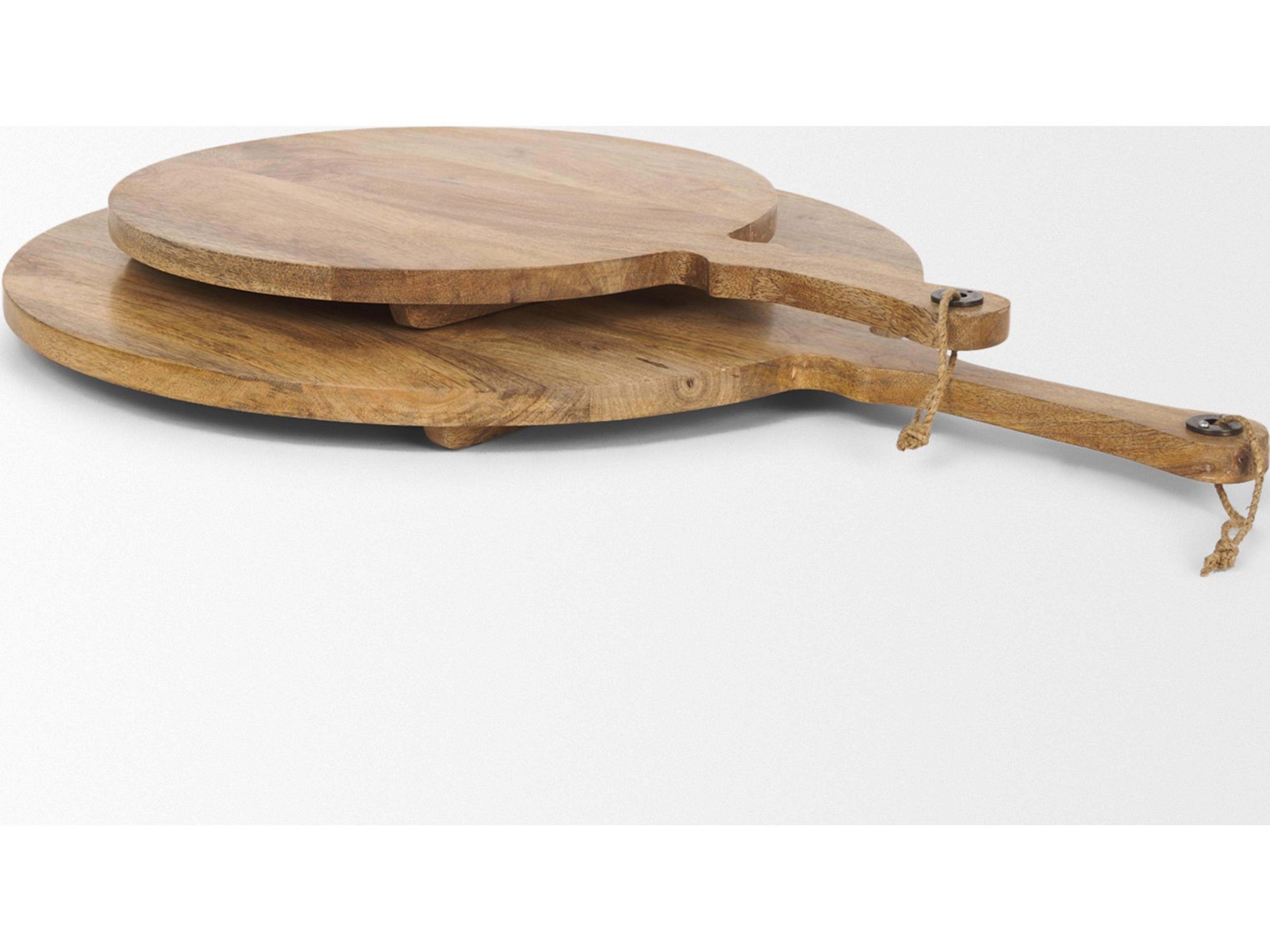 Mercana Karana Natural Solid Wood Round Serving Boards