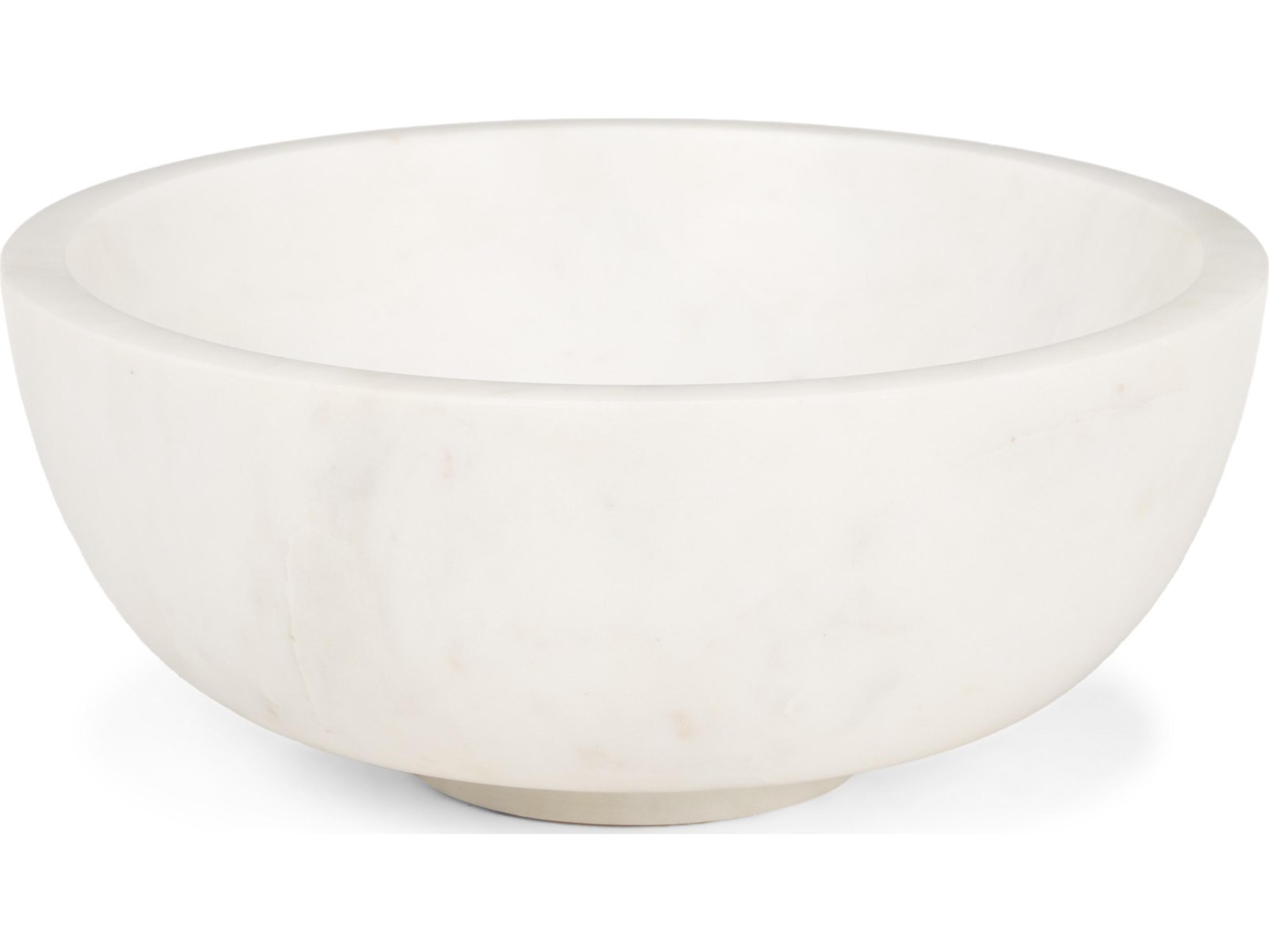 Katora Large Premium Solid White Marble Bowl