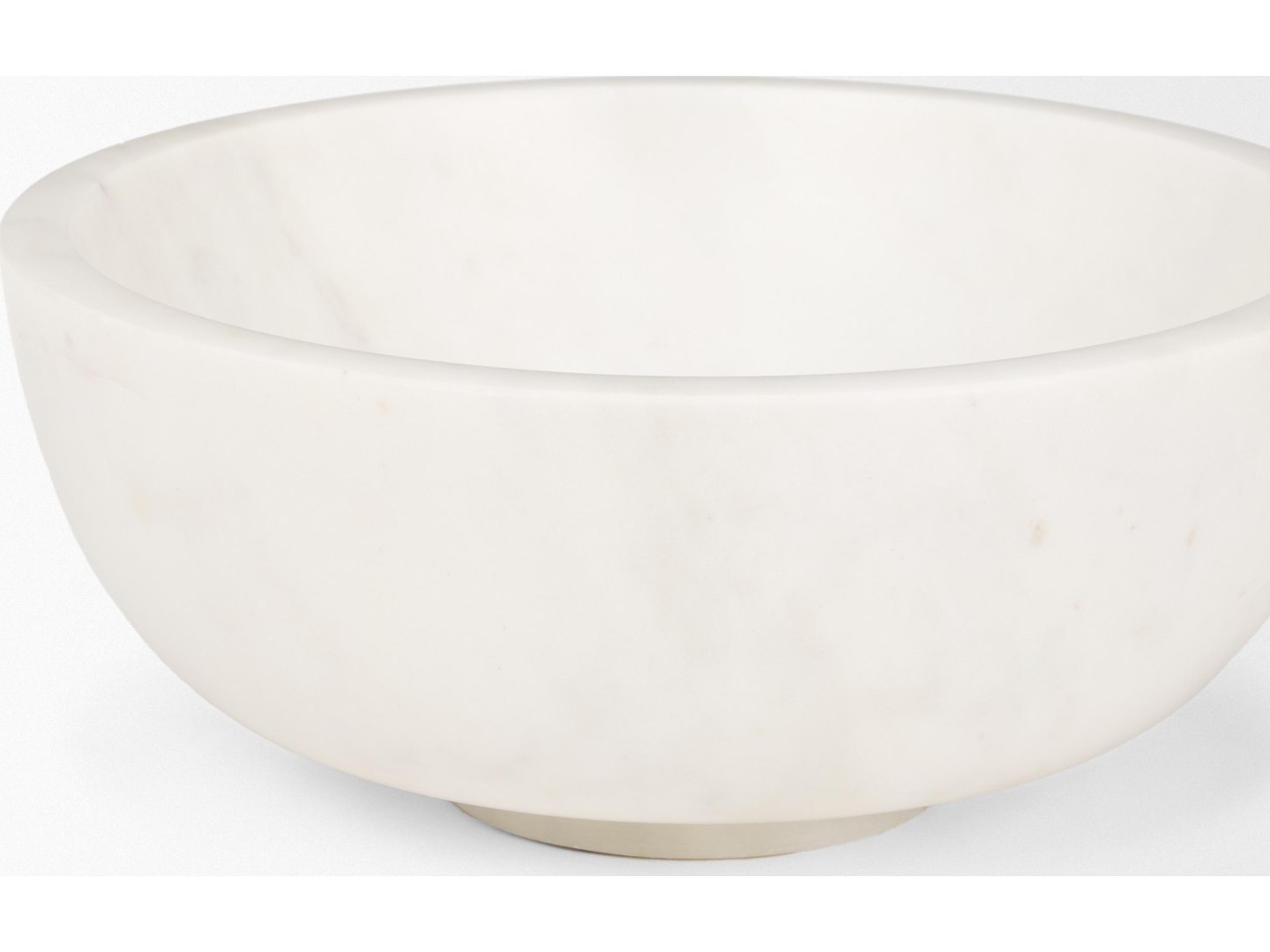 Mercana Katora Large Premium Solid White Marble Bowl