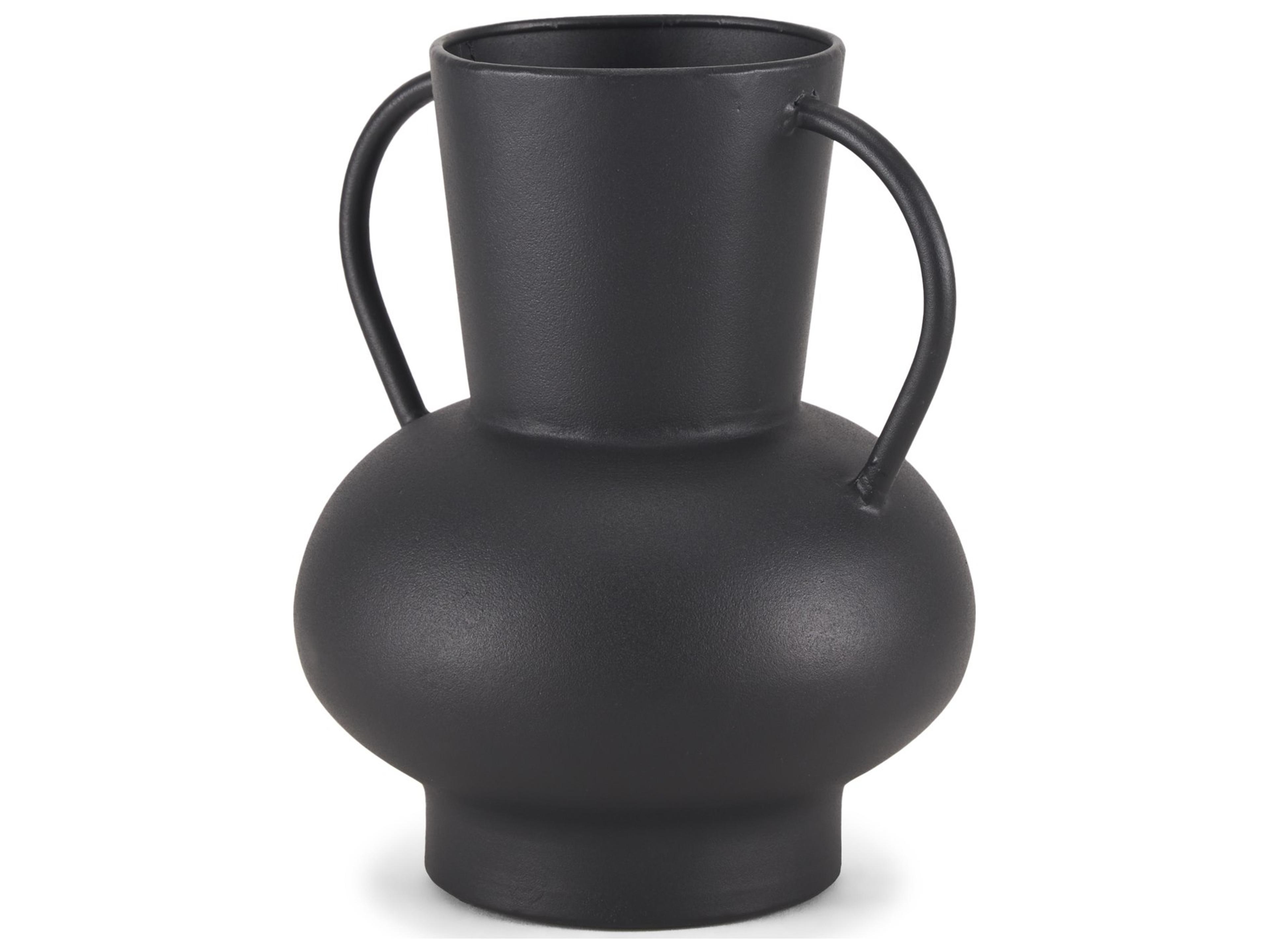 Tasya Small Matte Black Metal Vase