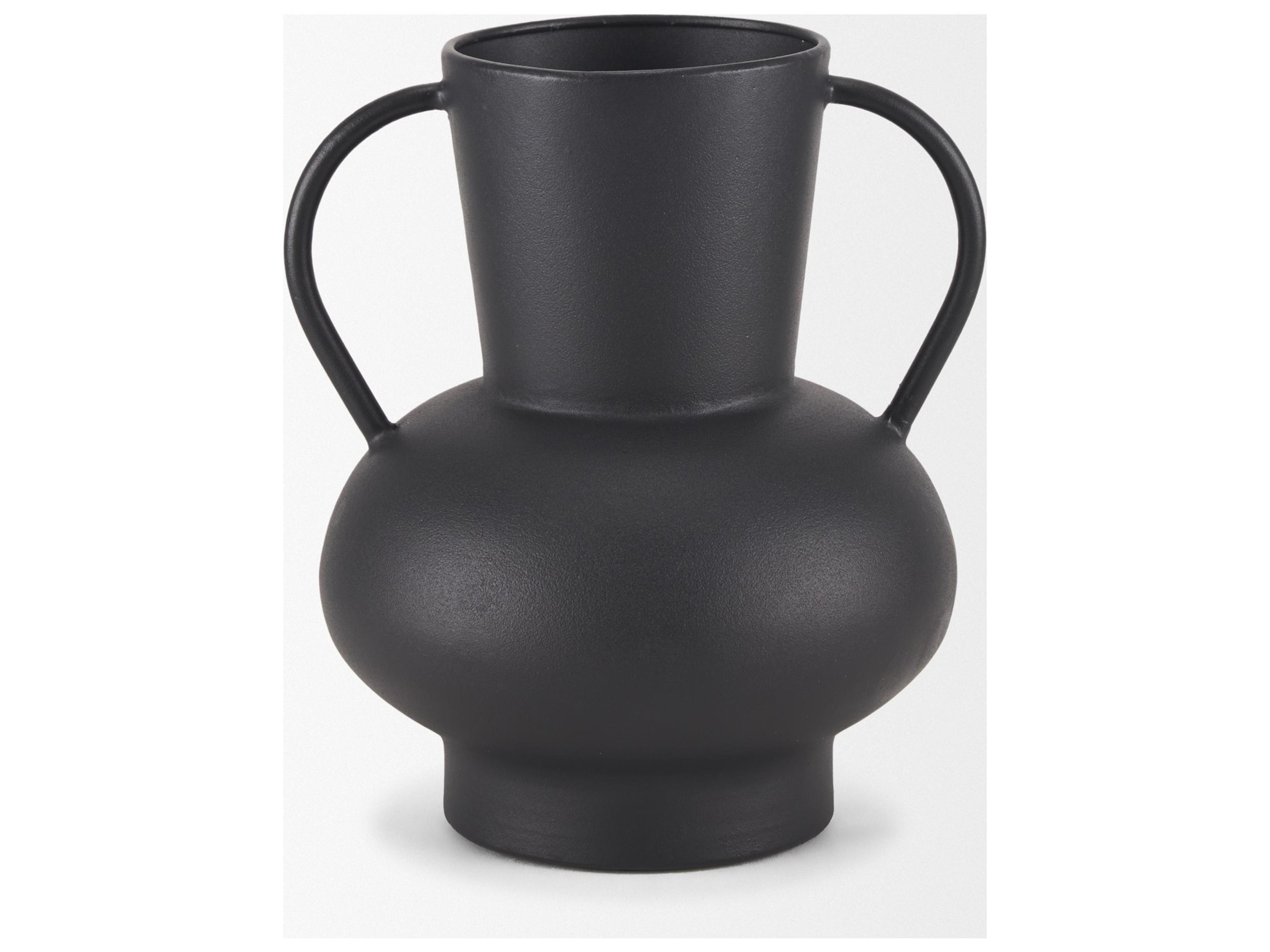 Mercana Tasya Small Matte Black Metal Vase