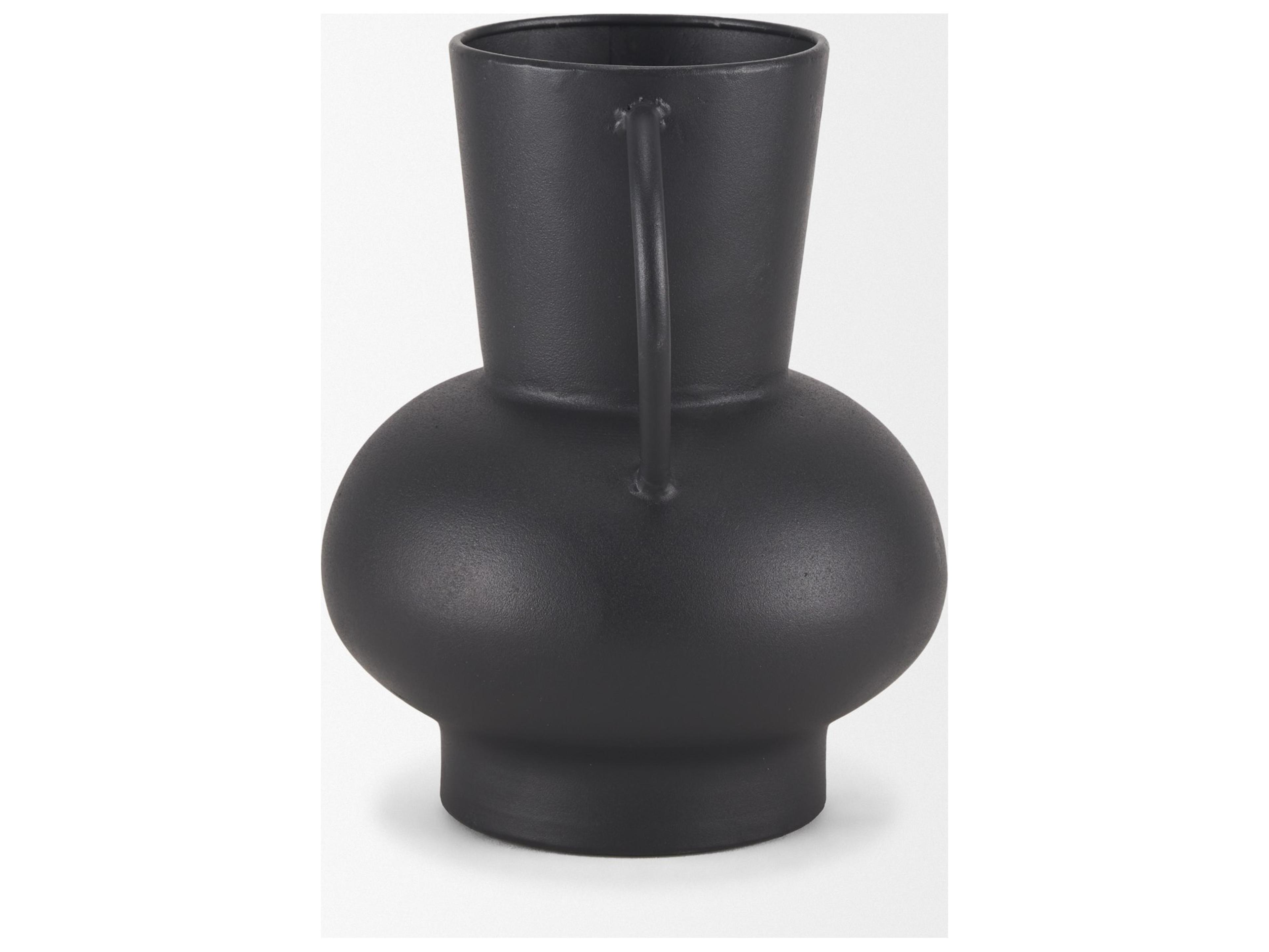 Mercana Tasya Small Matte Black Metal Vase