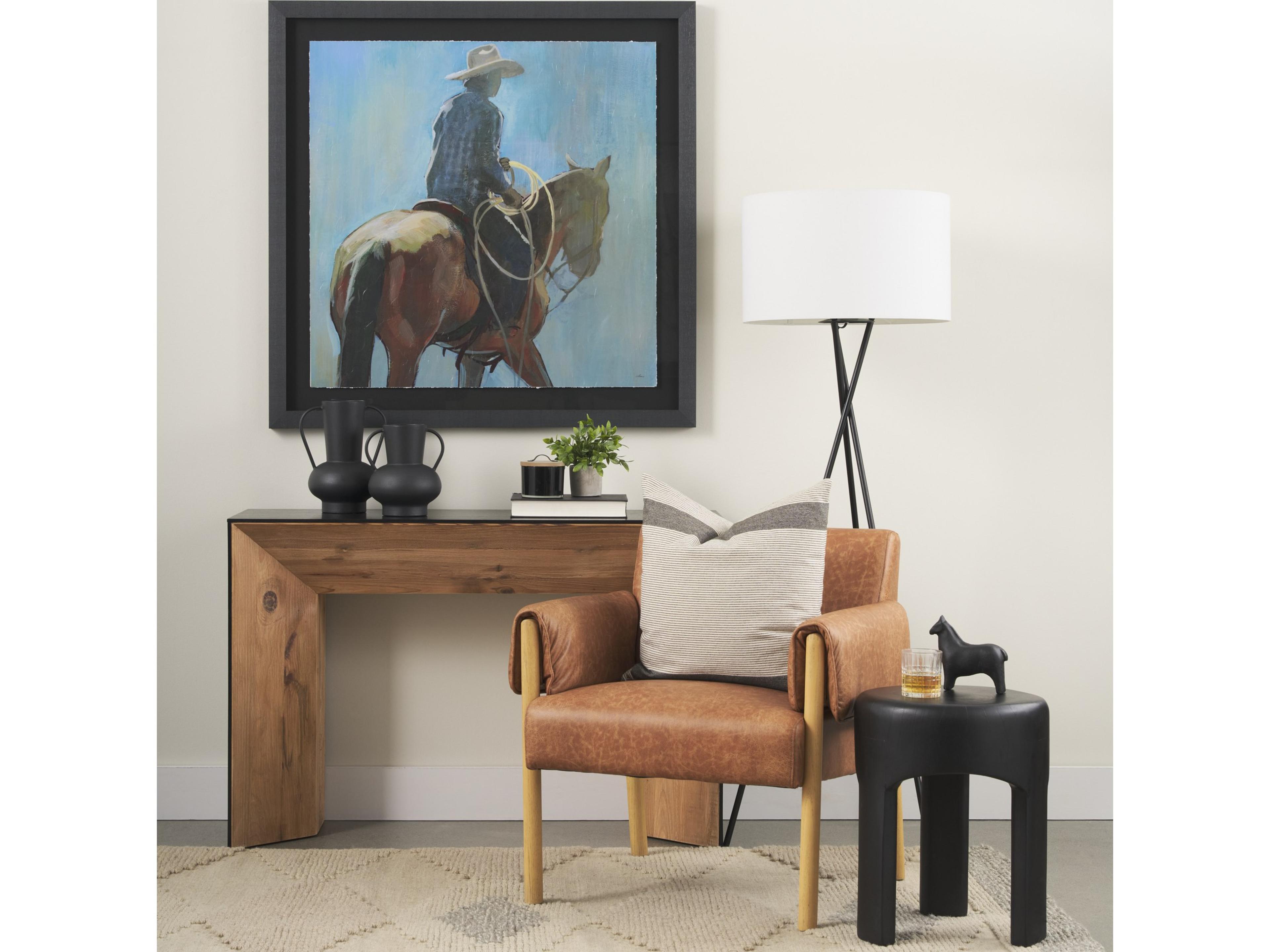 Mercana Tasya Large Matte Black w/ Handles Metal Vase