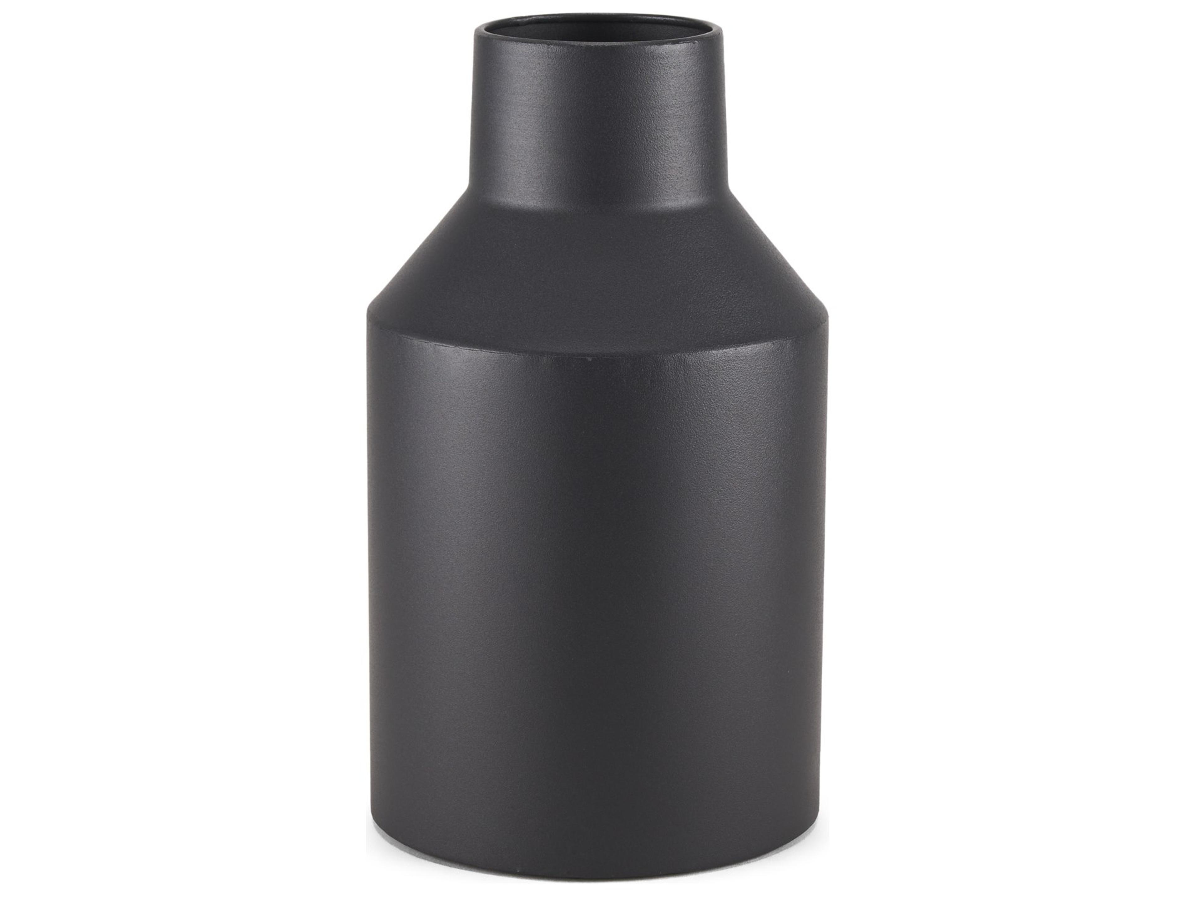 Tosca Small Matte Black Metal Vase
