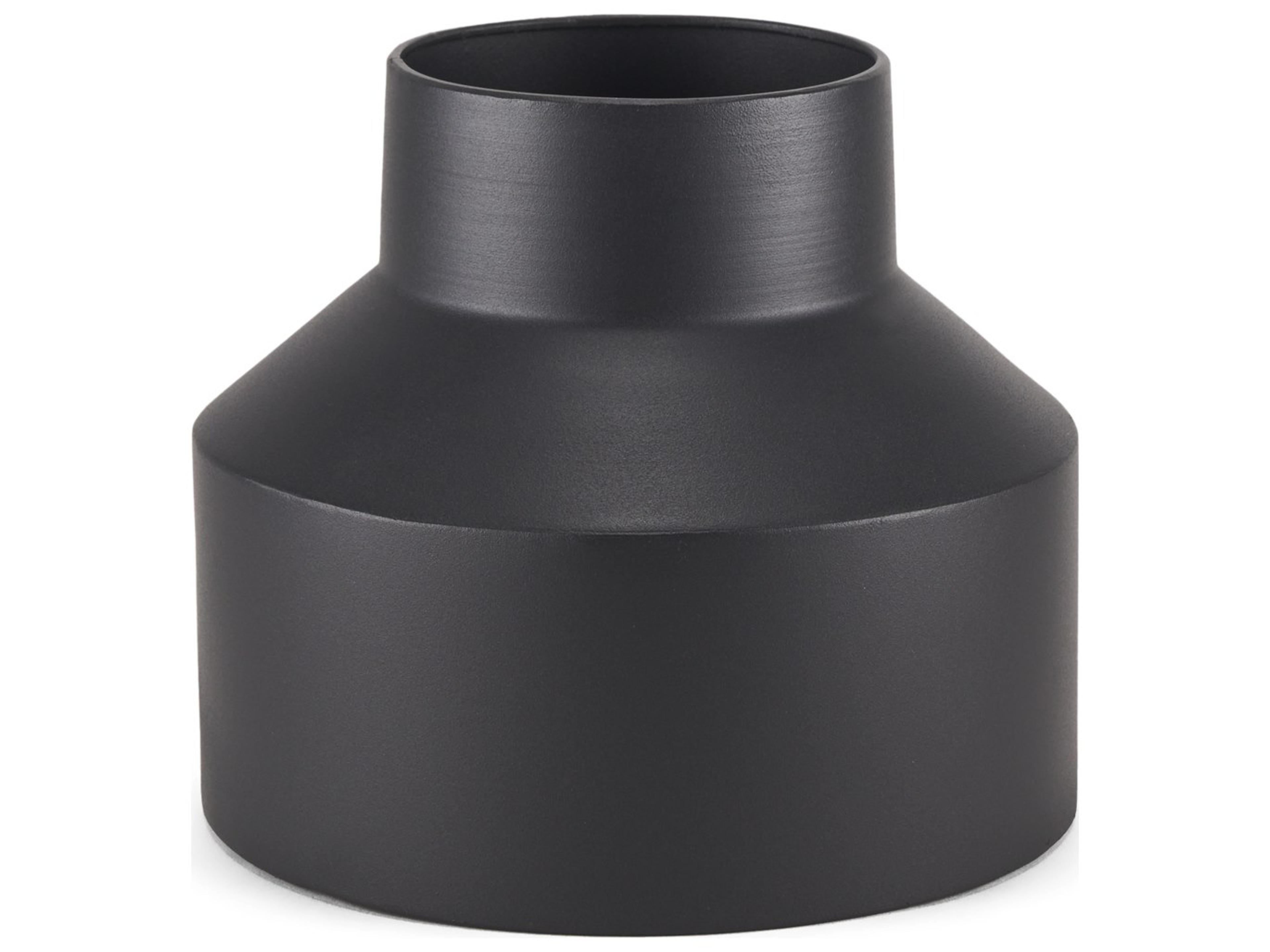 Tosca Medium Matte Black Metal Vase