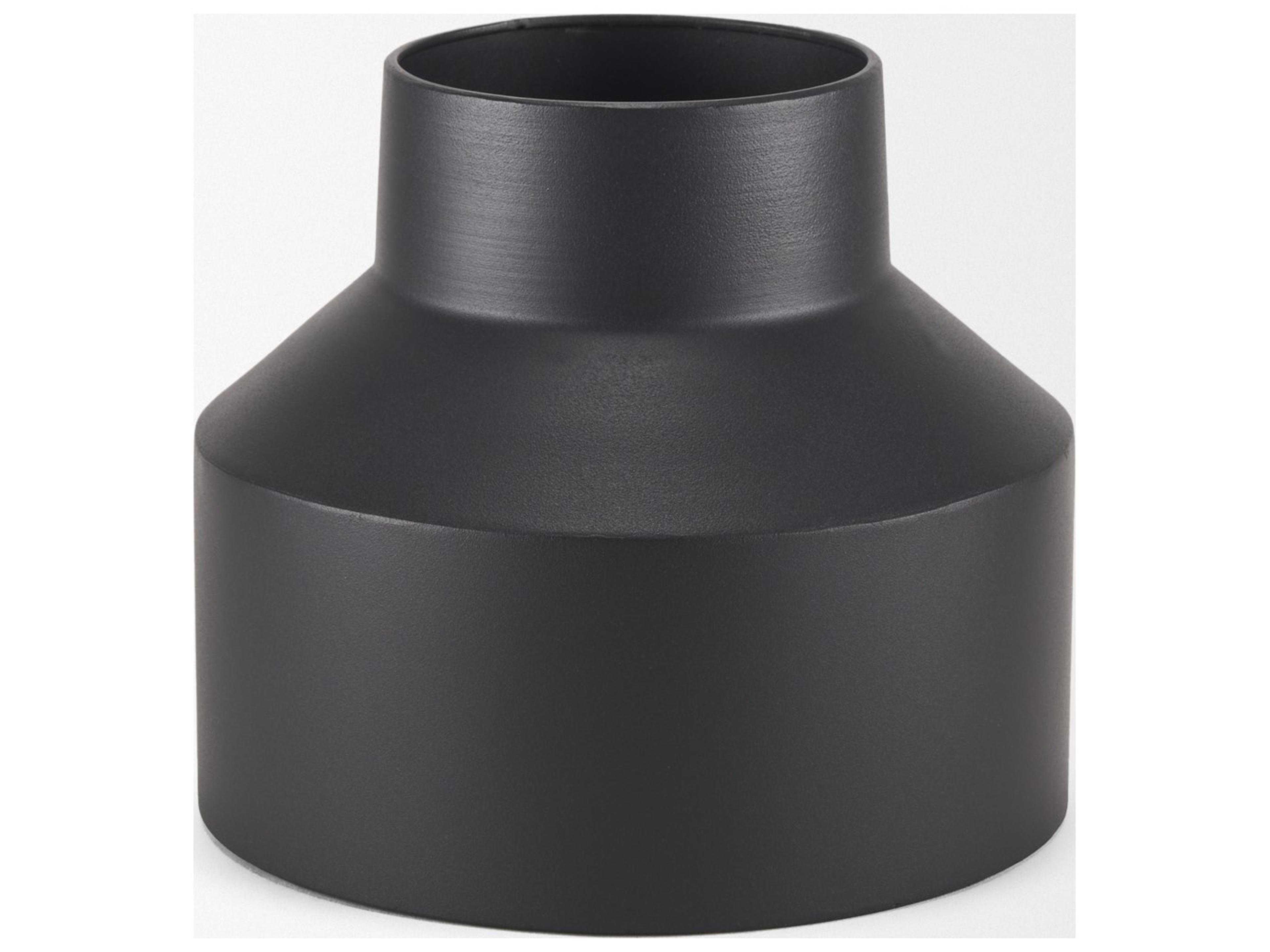 Mercana Tosca Medium Matte Black Metal Vase