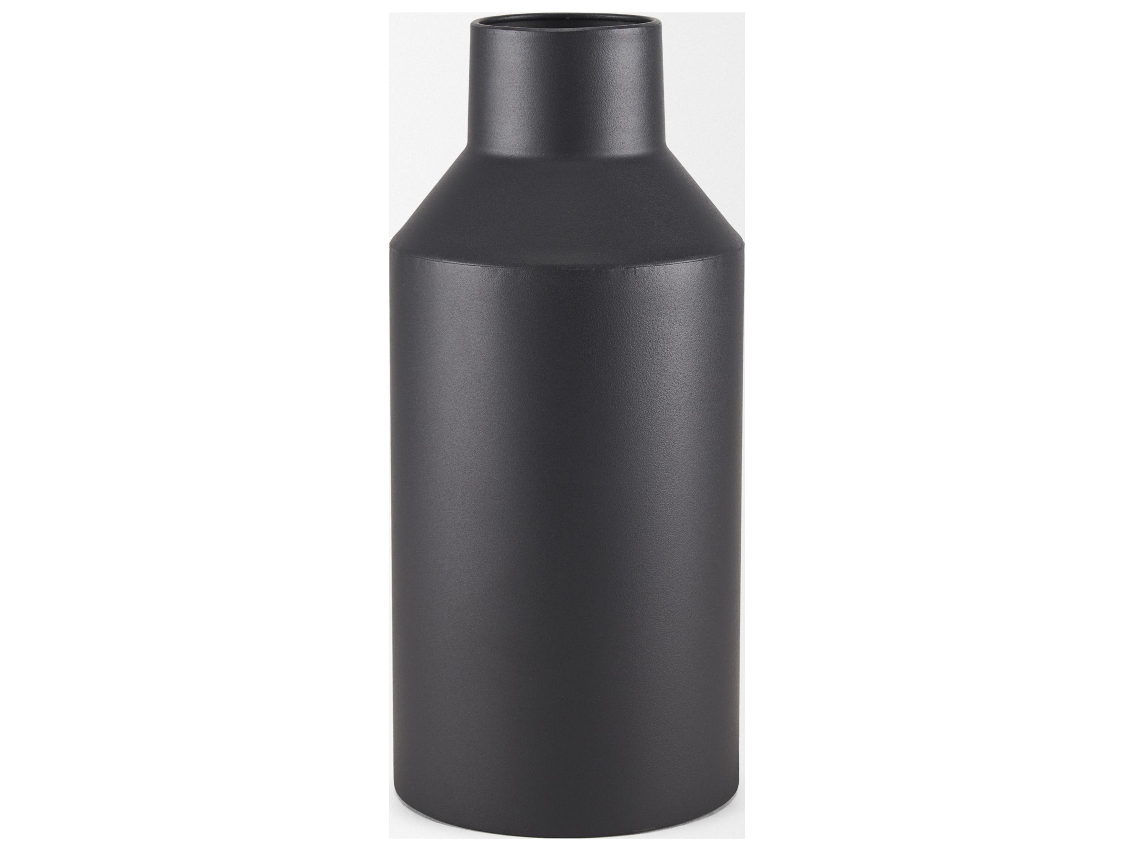 Mercana Tosca Tall Matte Black Metal Vase