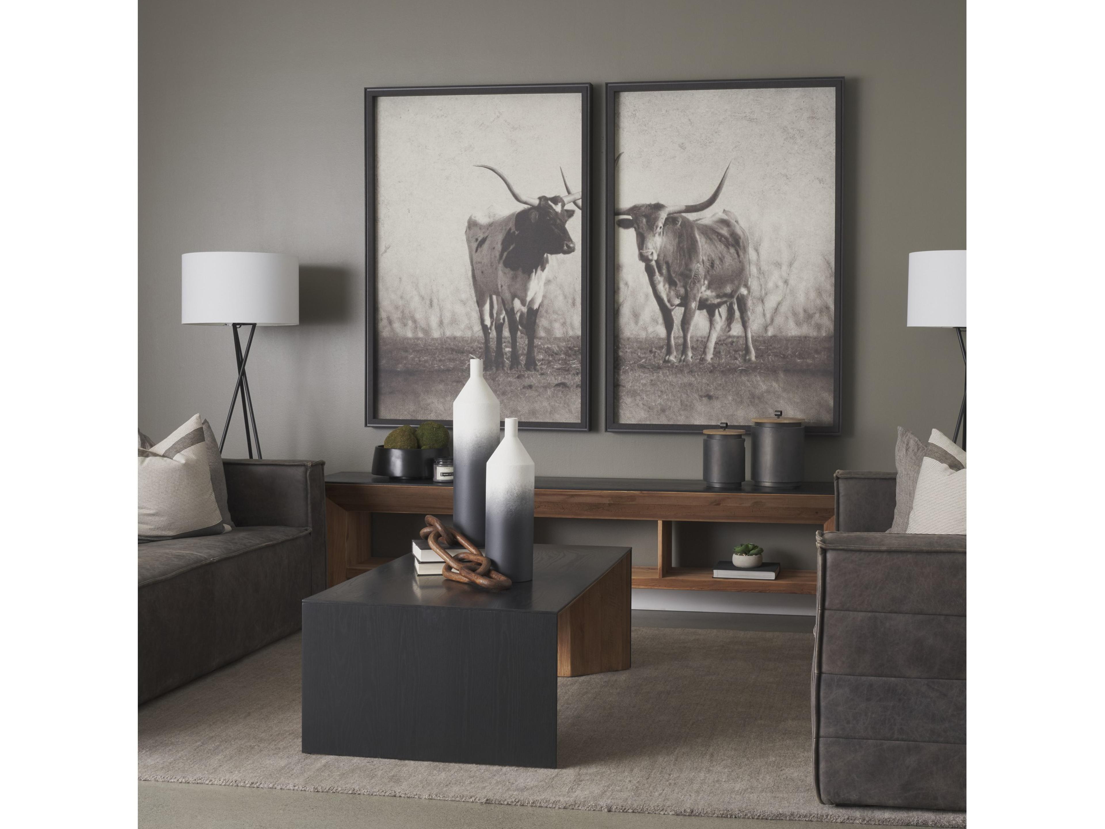 Mercana Townley Small White w/ Black Ombre Metal Vase