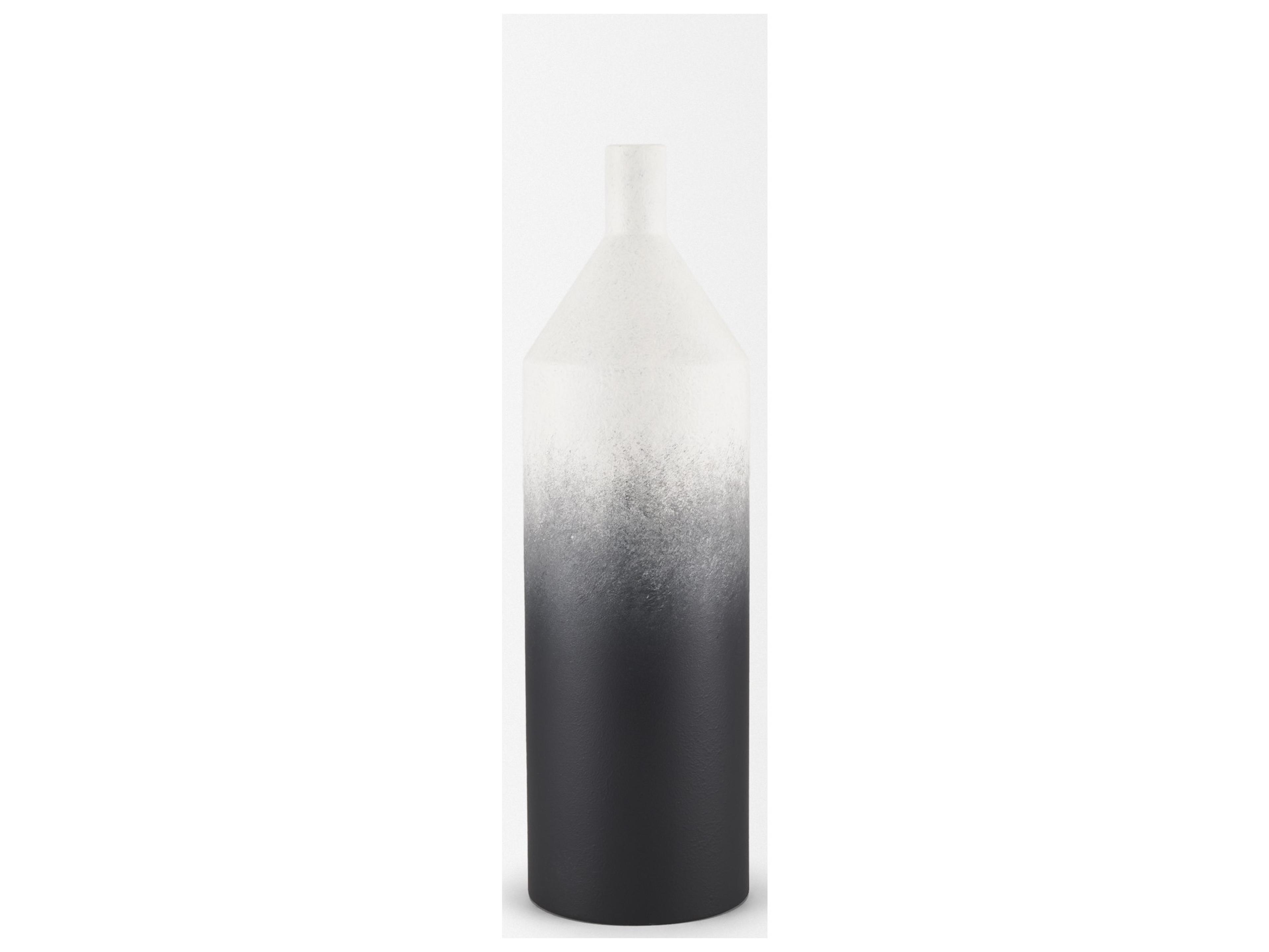 Mercana Townley Small White w/ Black Ombre Metal Vase