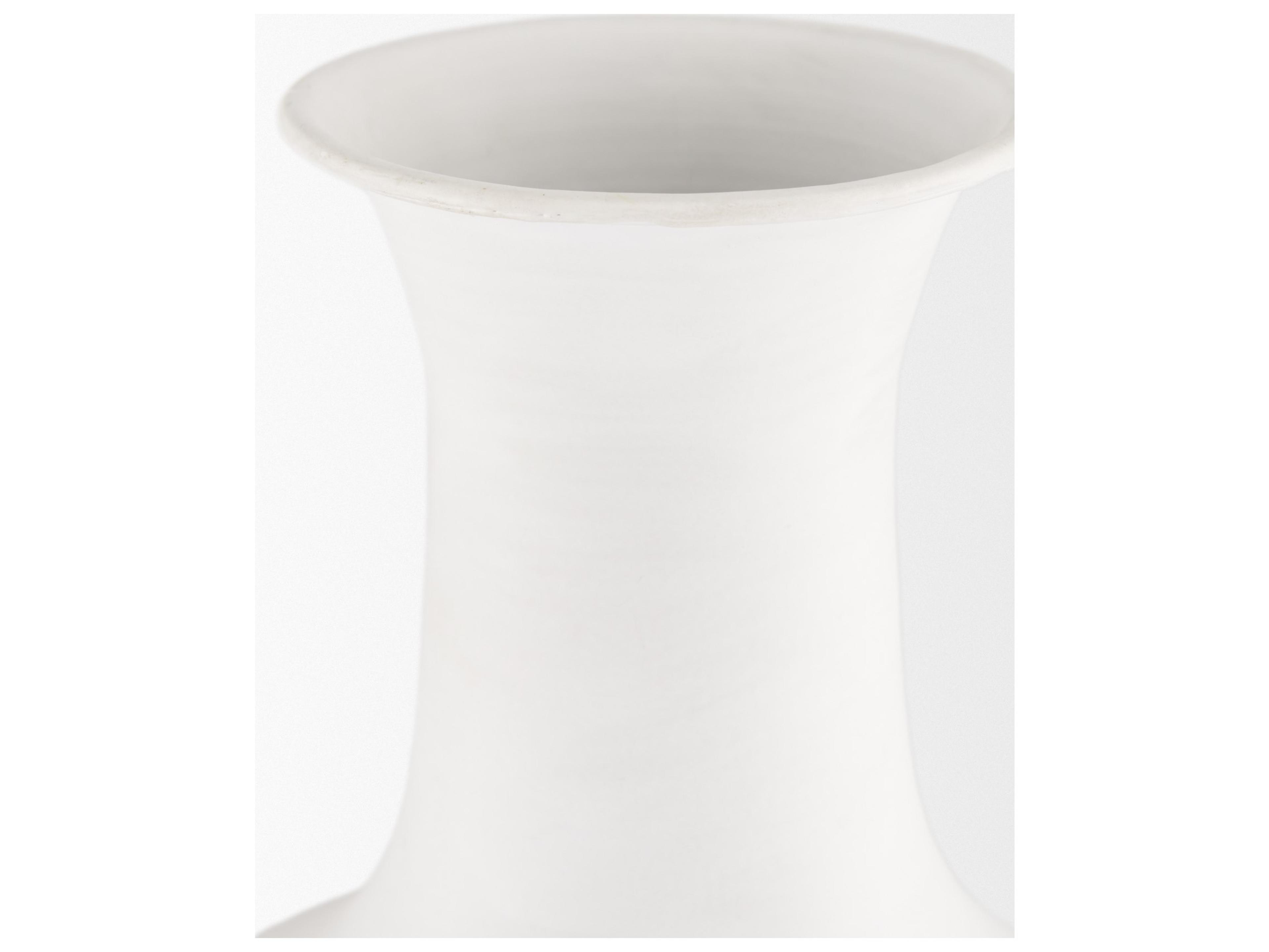 Mercana Toru Tall White w/ Grey Ombre Metal Vase