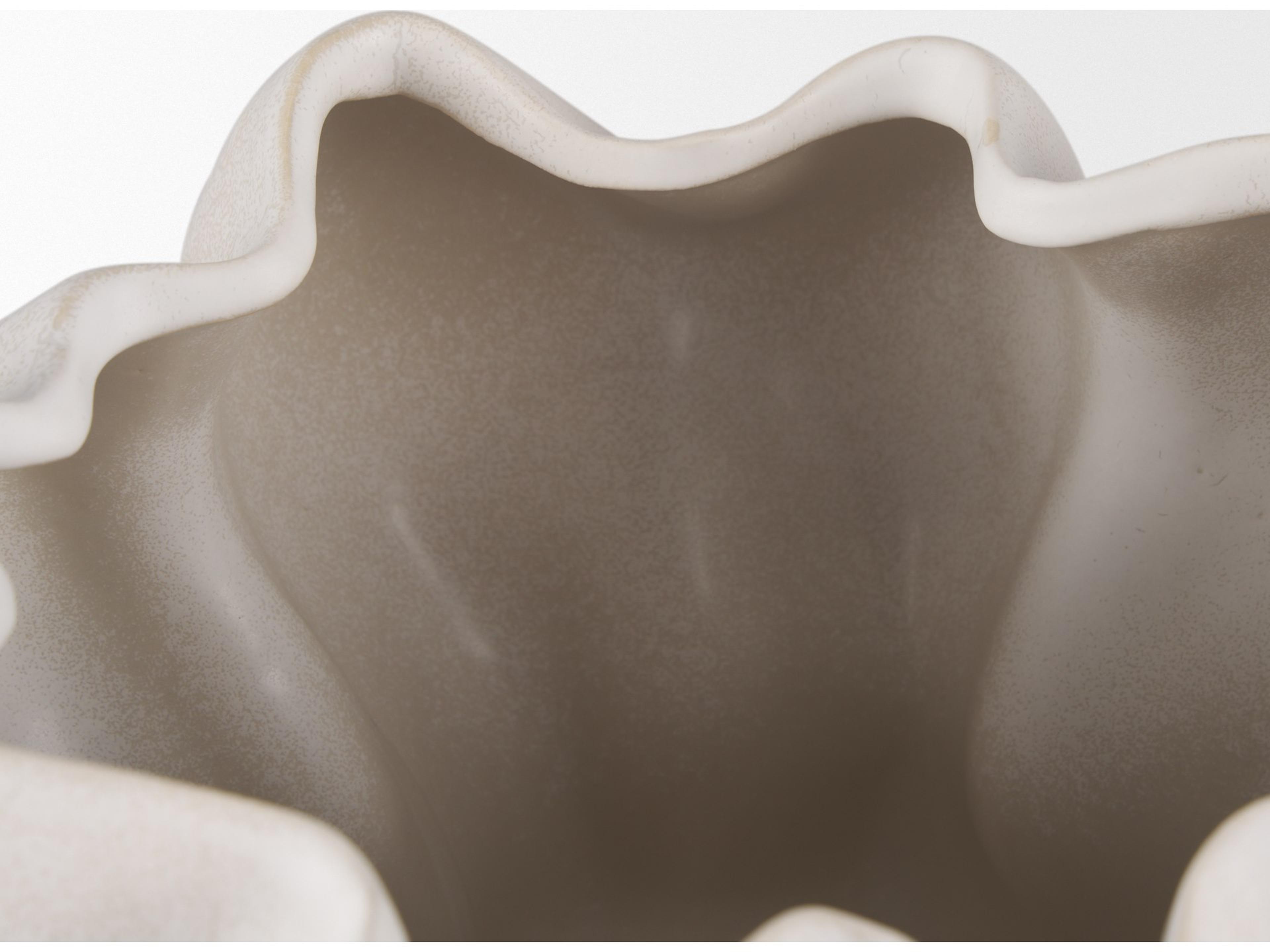 Mercana Vanna Sculptural Cream Glazed Ceramic Vase