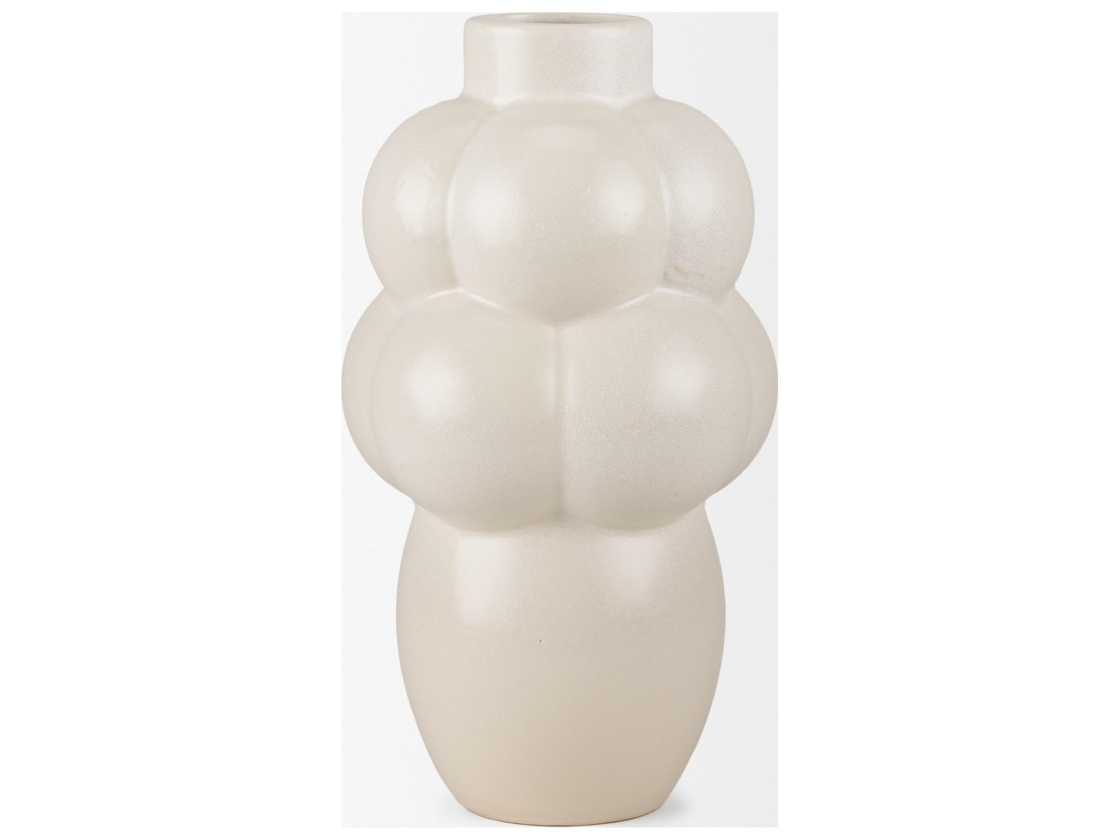 Mercana Ulvi Cream Glazed Bubble Ceramic Vase