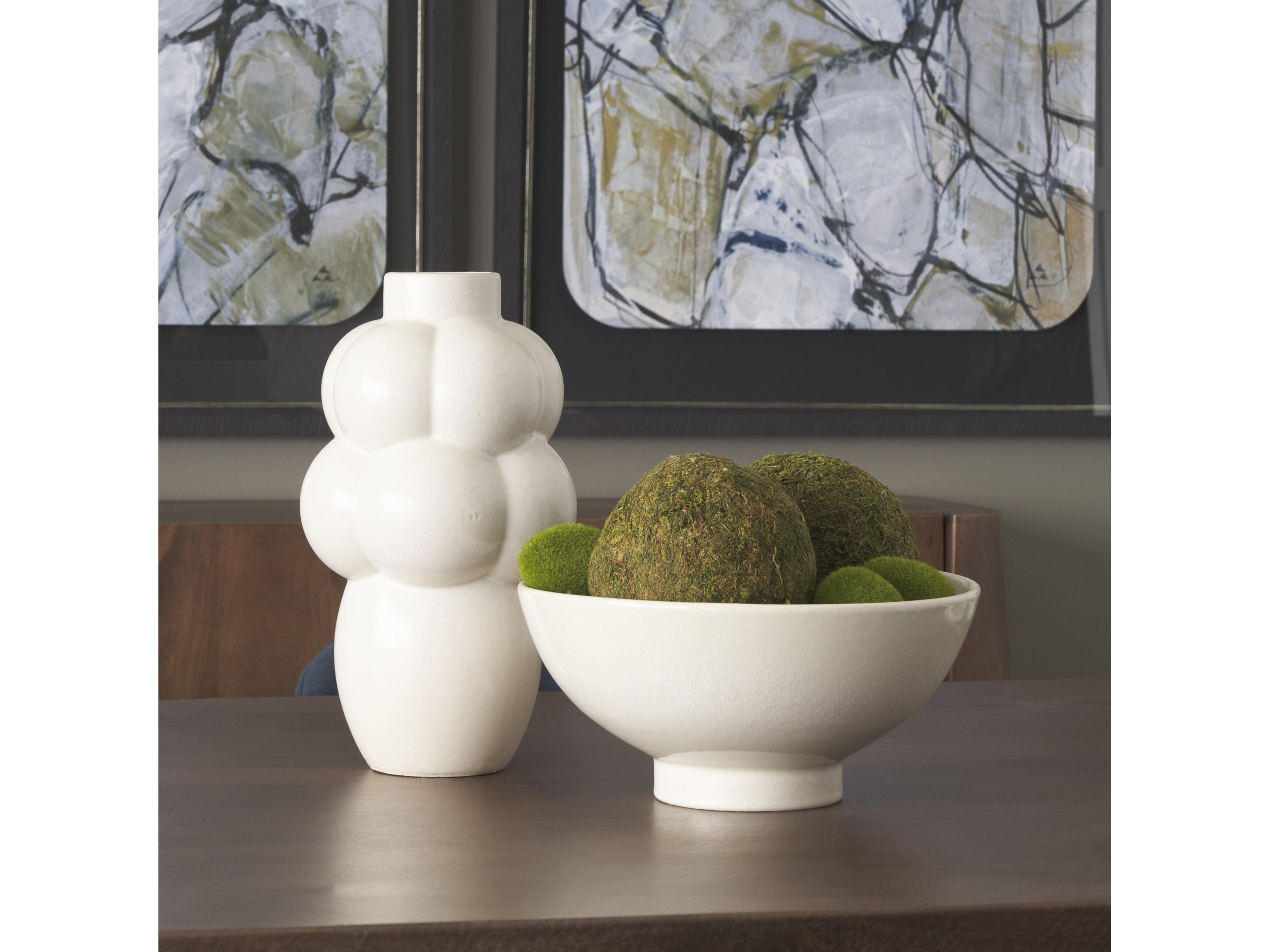 Mercana Tyren Cream Glazed Decorative Round Ceramic Bowl