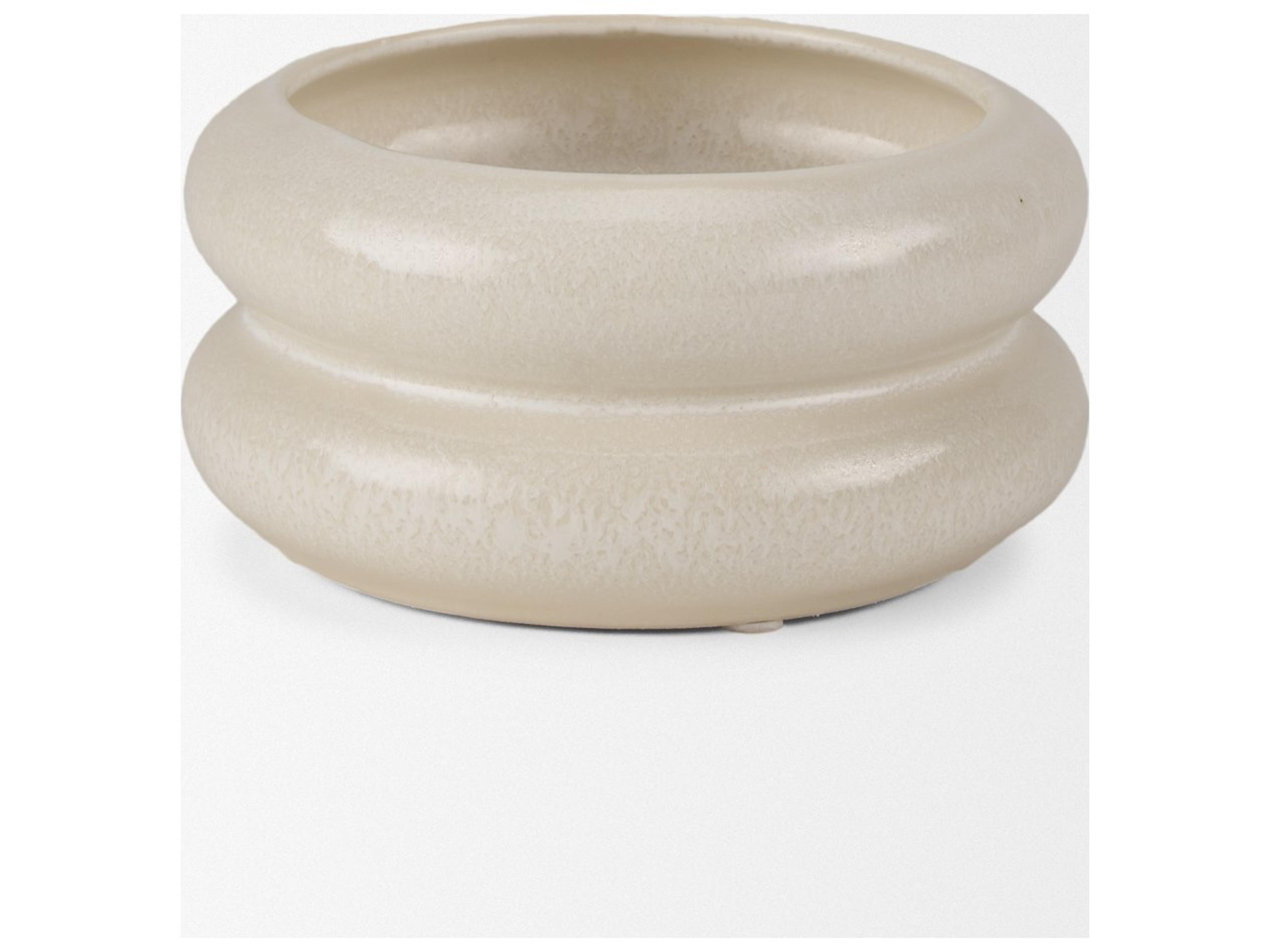 Mercana Twyla Short Cream Glazed Ring Pot