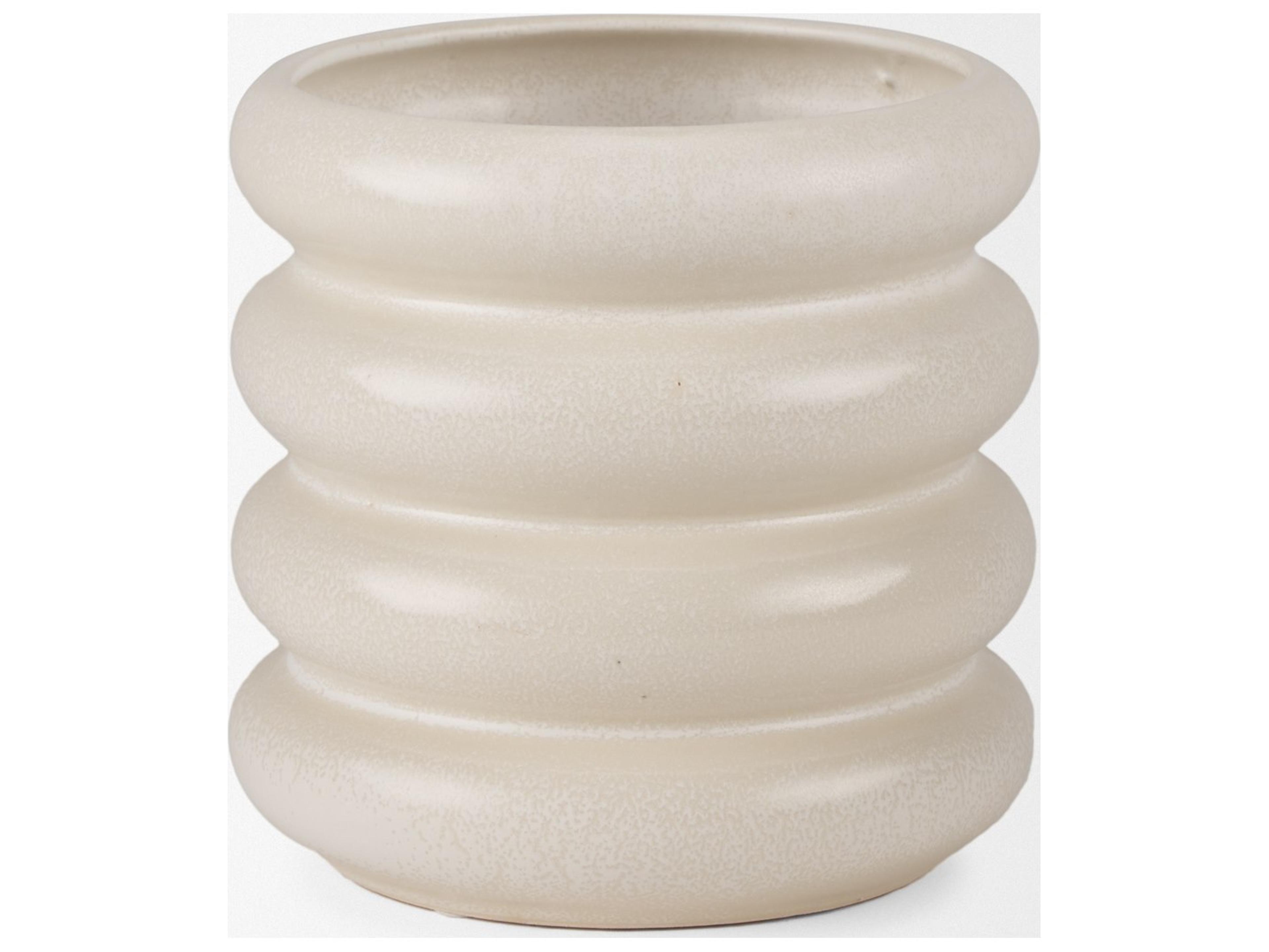 Mercana Twyla Tall Cream Glazed Ring Pot