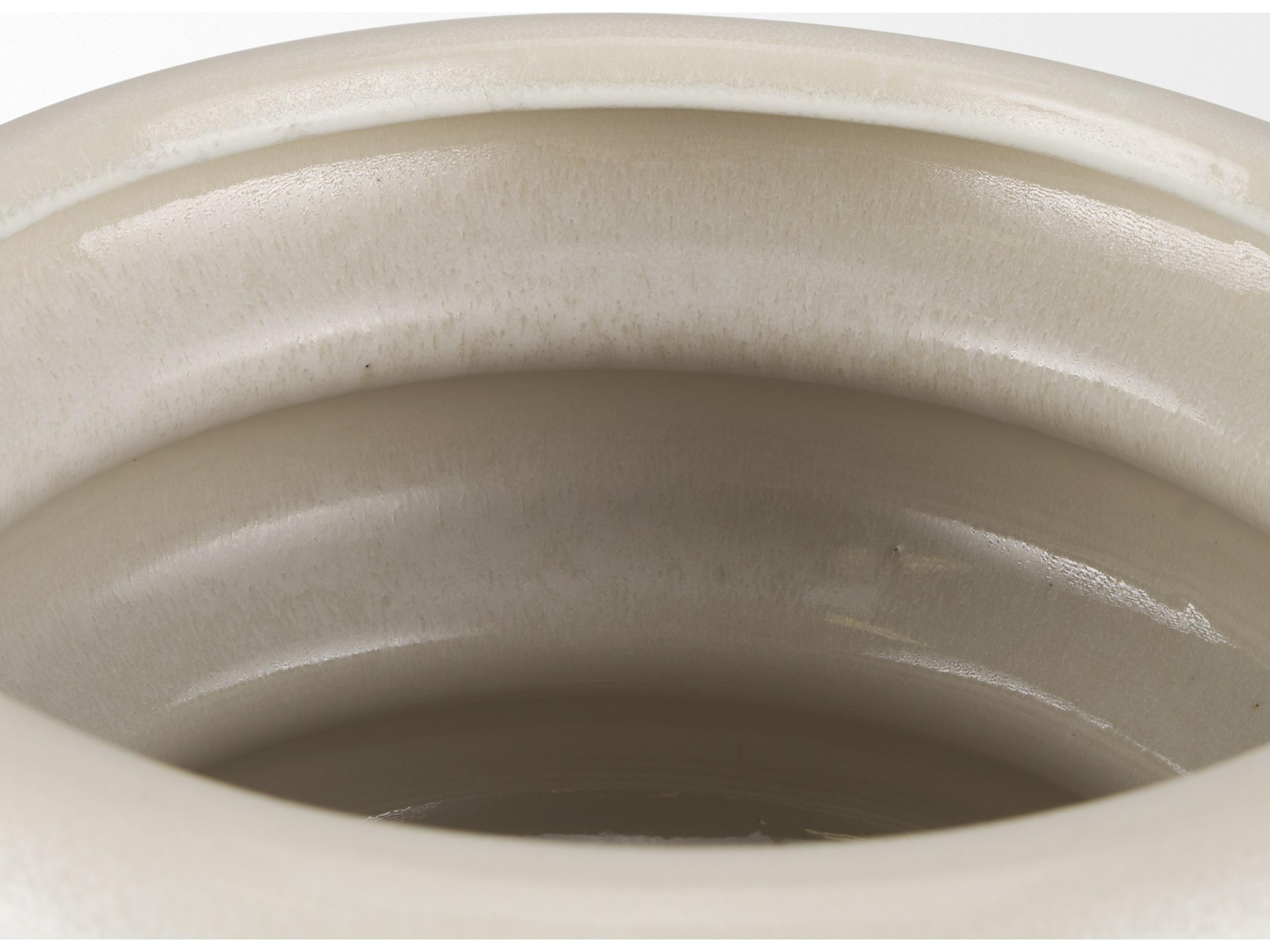 Mercana Twyla Short Cream Glazed Floor Vase