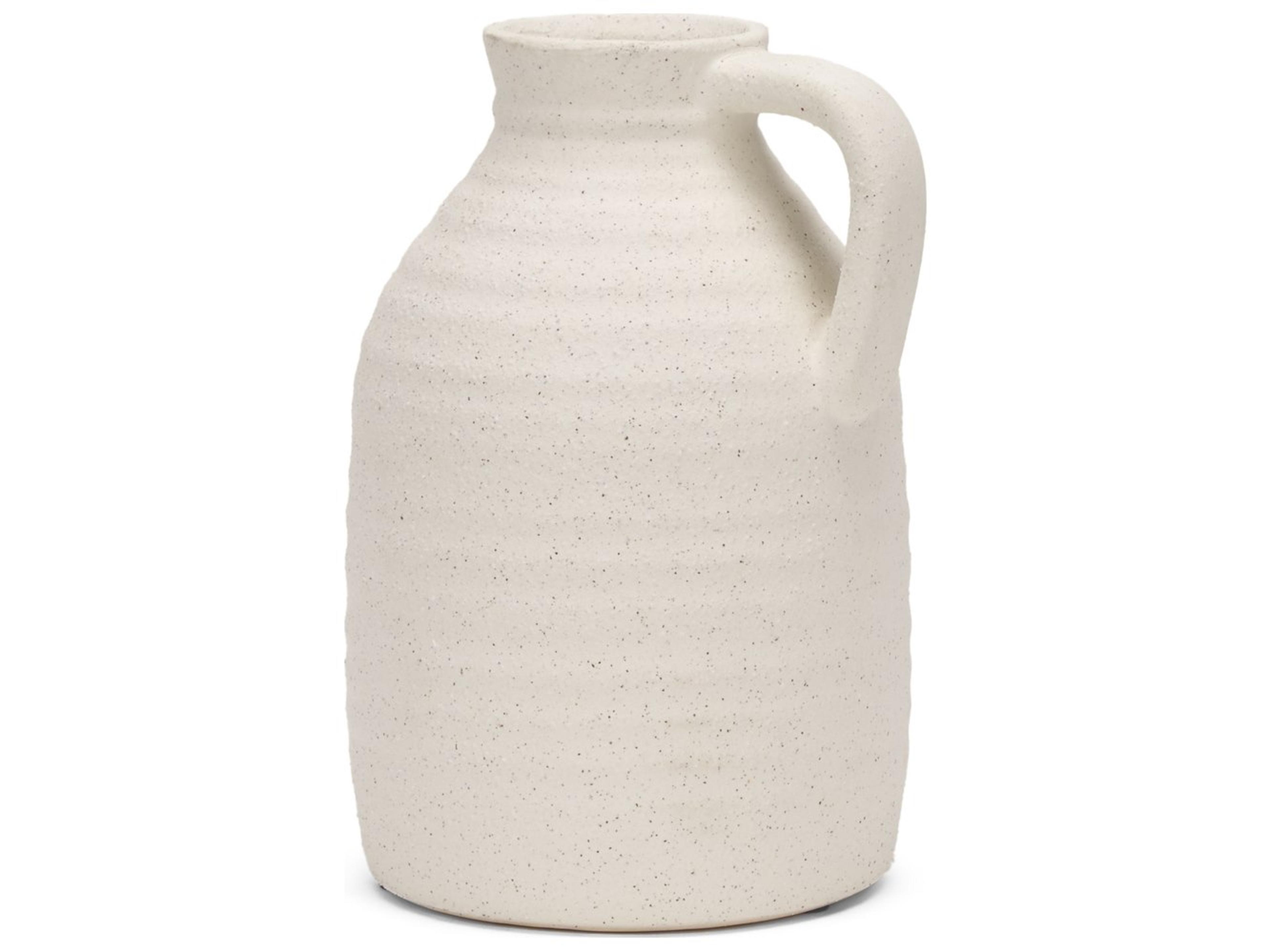 Tyrus Medium Textured Matte White w/ Speckling Ceramic Vase