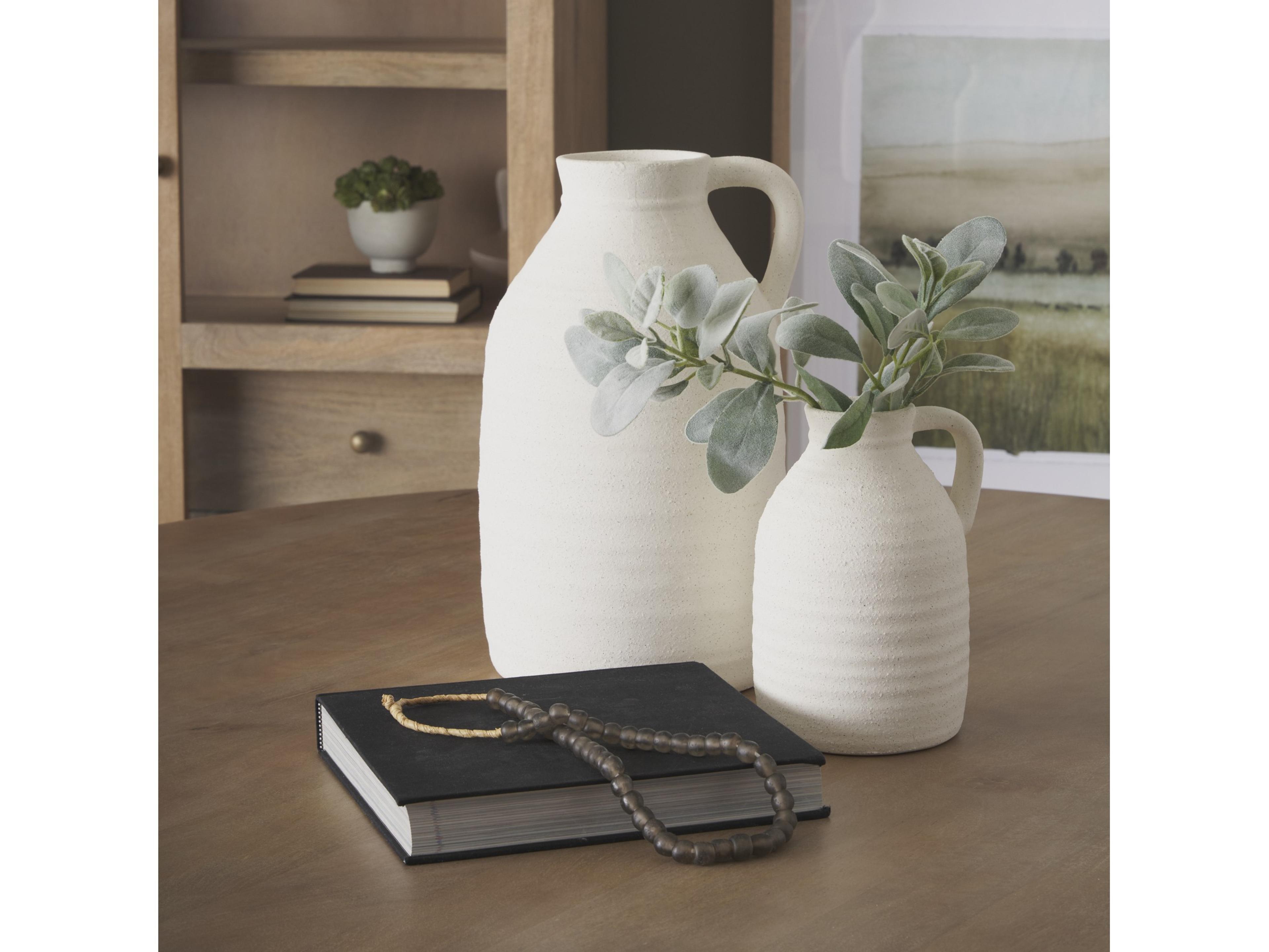 Mercana Tyrus Medium Textured Matte White w/ Speckling Ceramic Vase