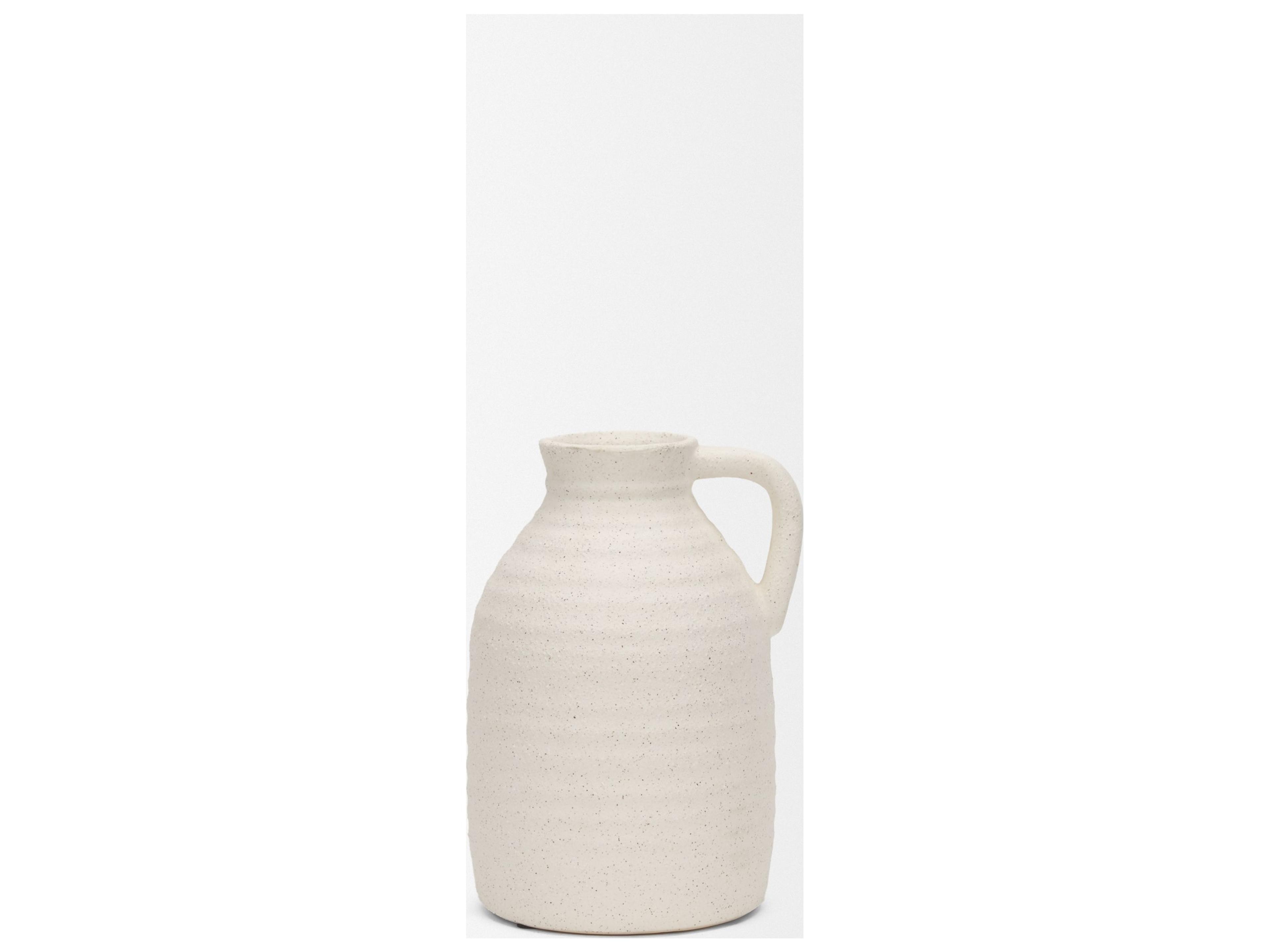Mercana Tyrus Medium Textured Matte White w/ Speckling Ceramic Vase