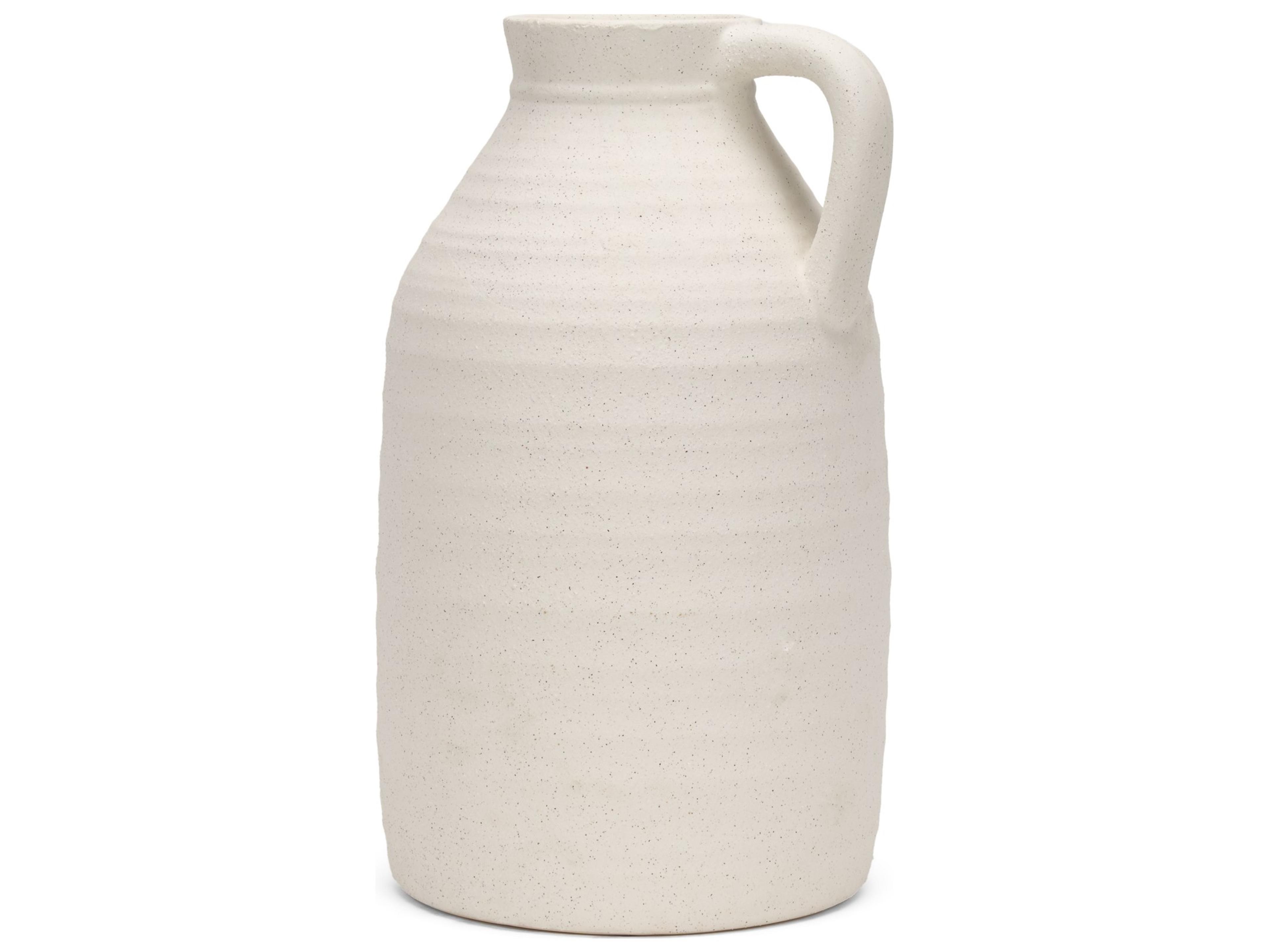 Tyrus Large Textured Matte White w/ Speckling Ceramic Vase
