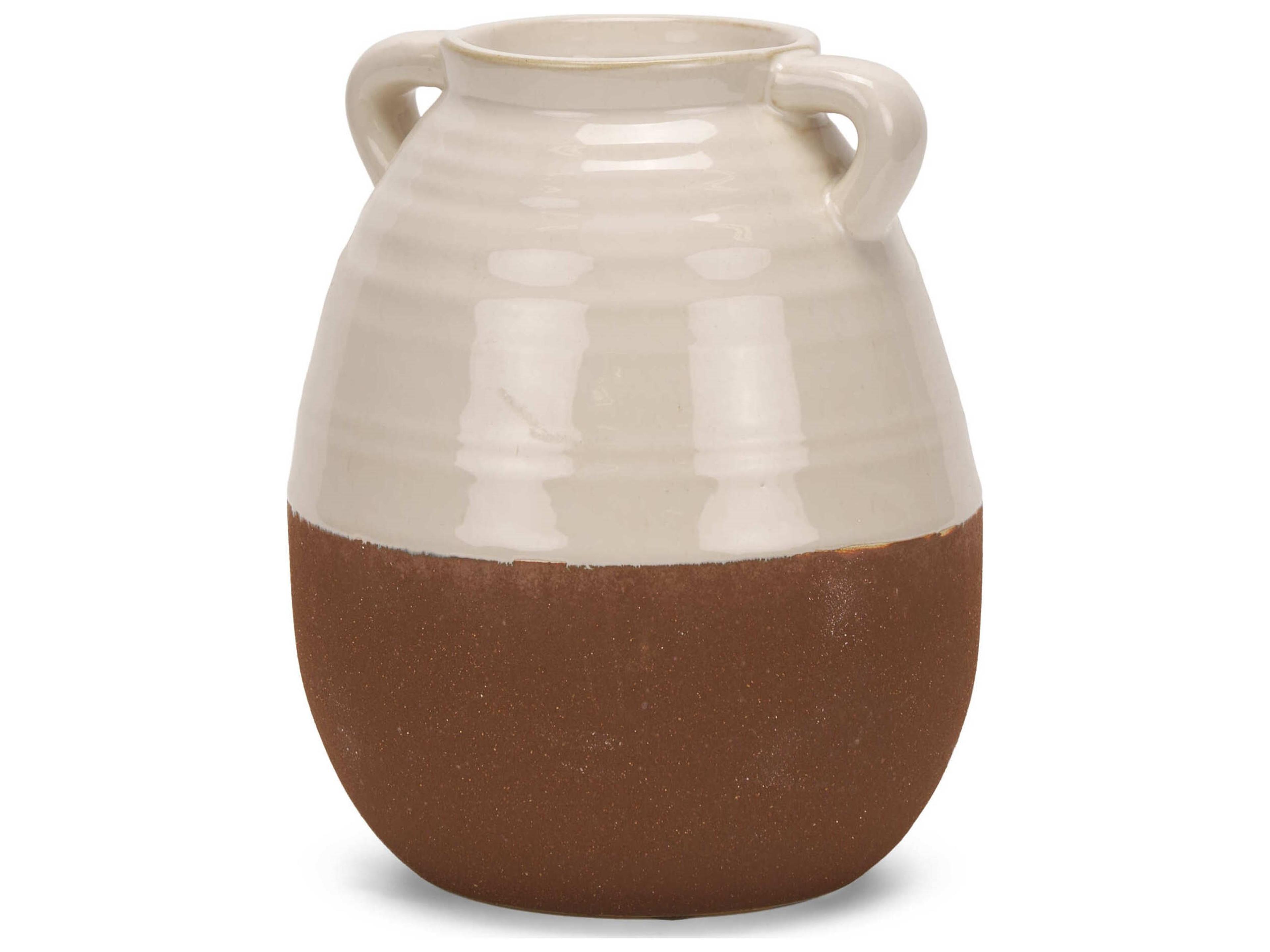 Tryna Small Beige w/ Matte Brown Ceramic Vase