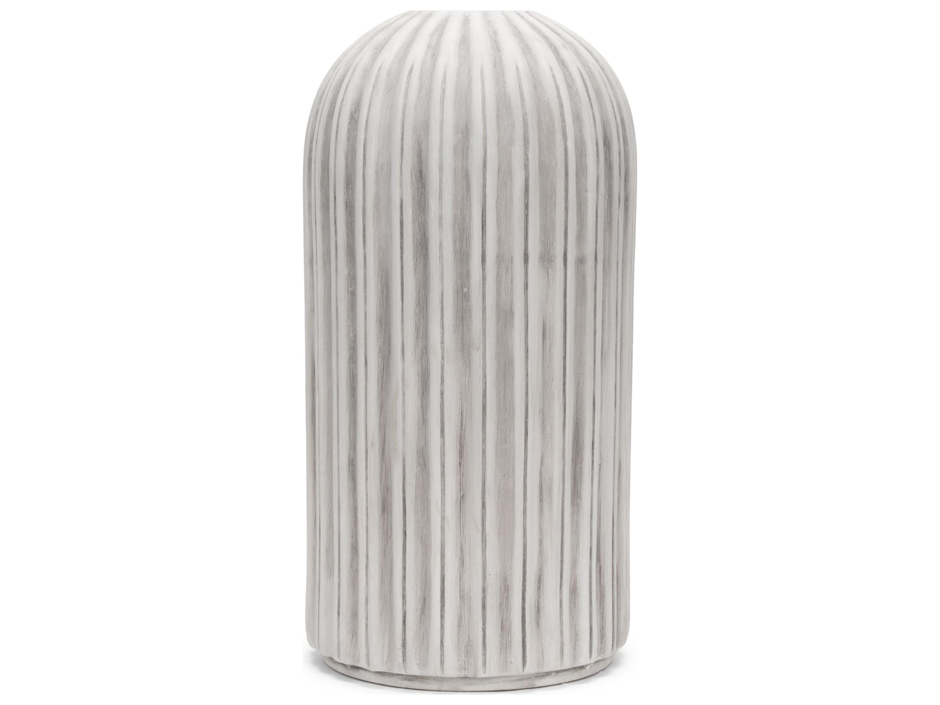 Ummi Tall Off White w/ Gray Antiquing Ceramic Vase