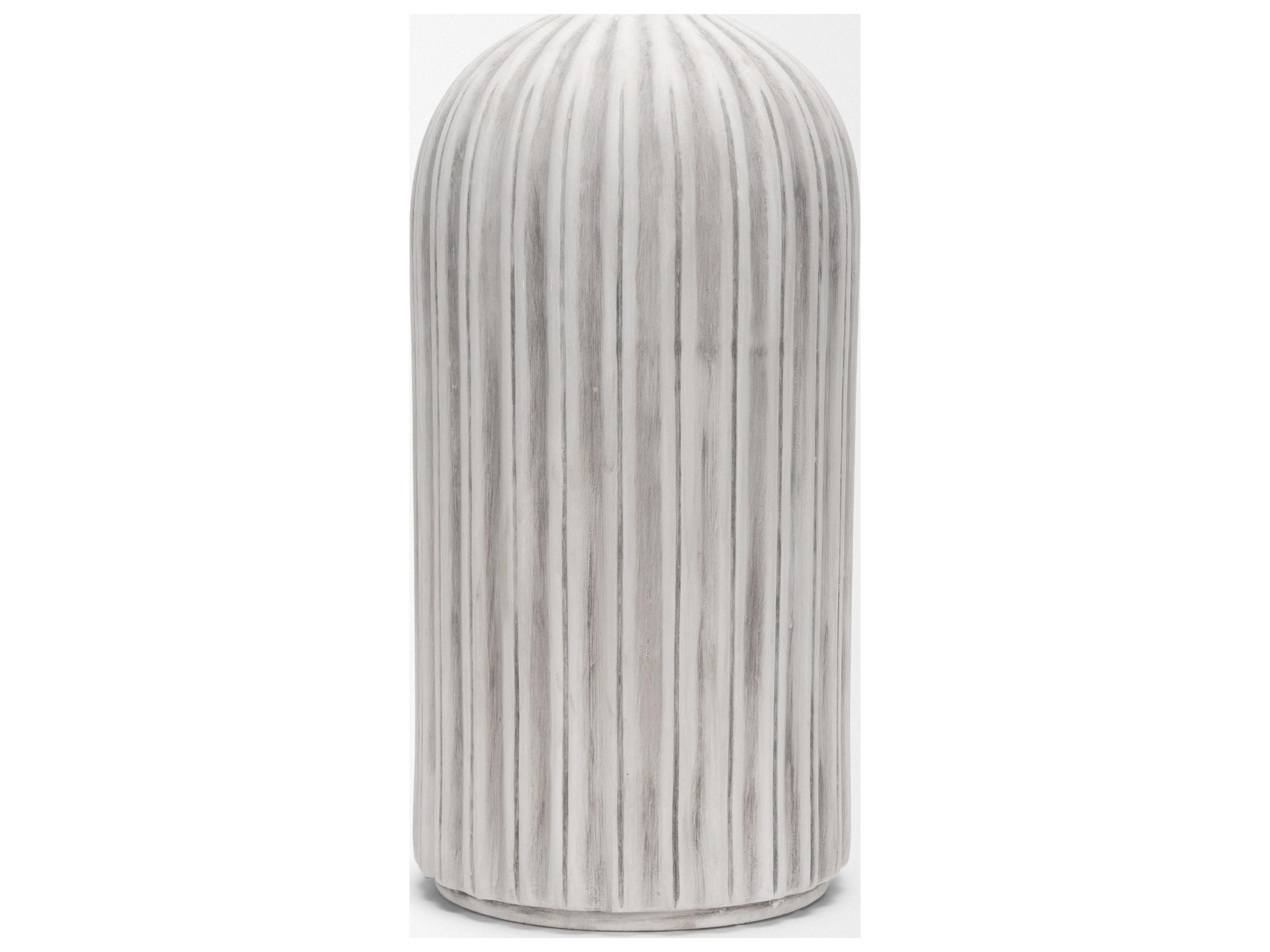Mercana Ummi Tall Off White w/ Gray Antiquing Ceramic Vase