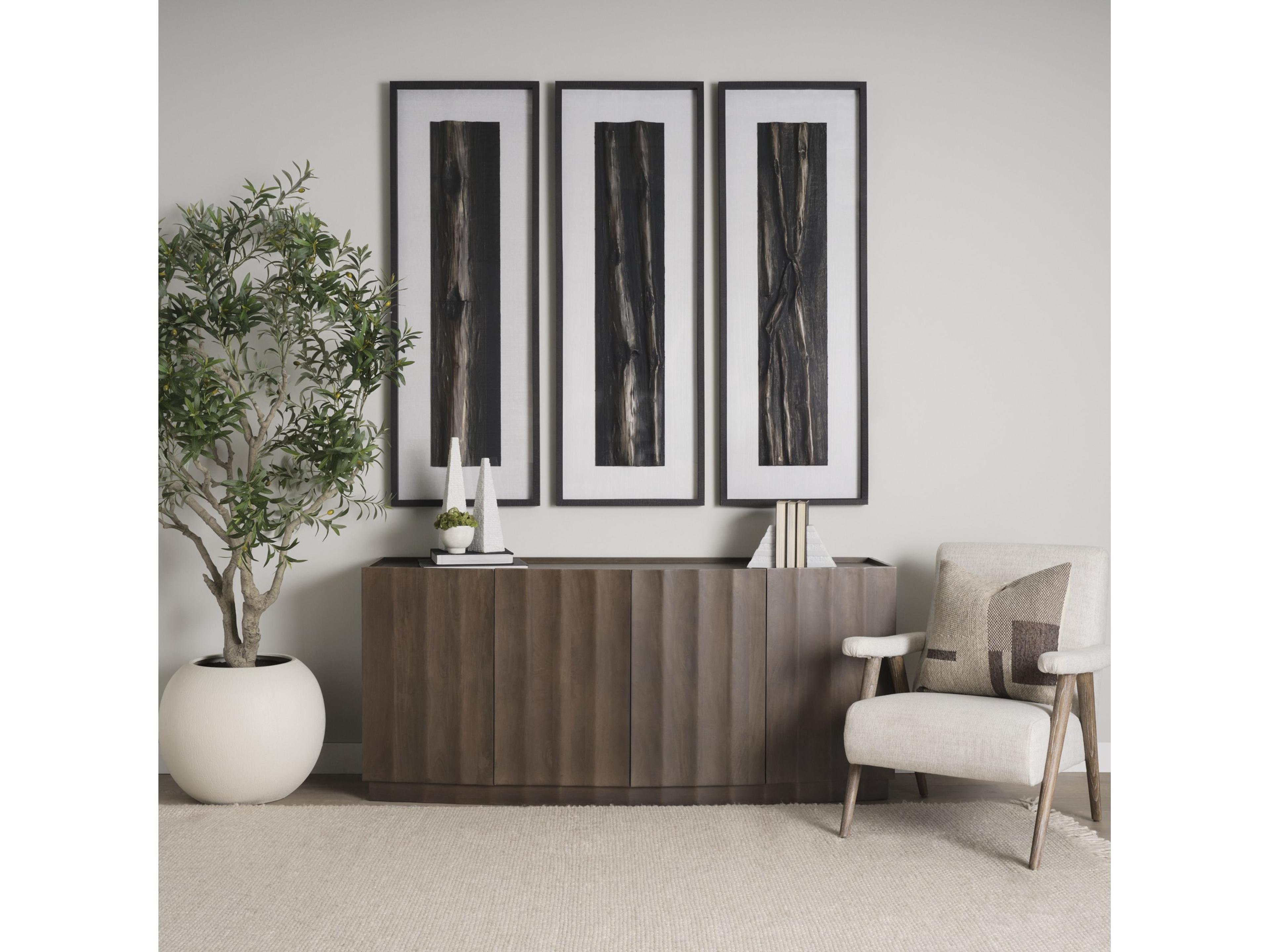 Mercana Swanson Dark Brown Wooden Scalloped Sideboard