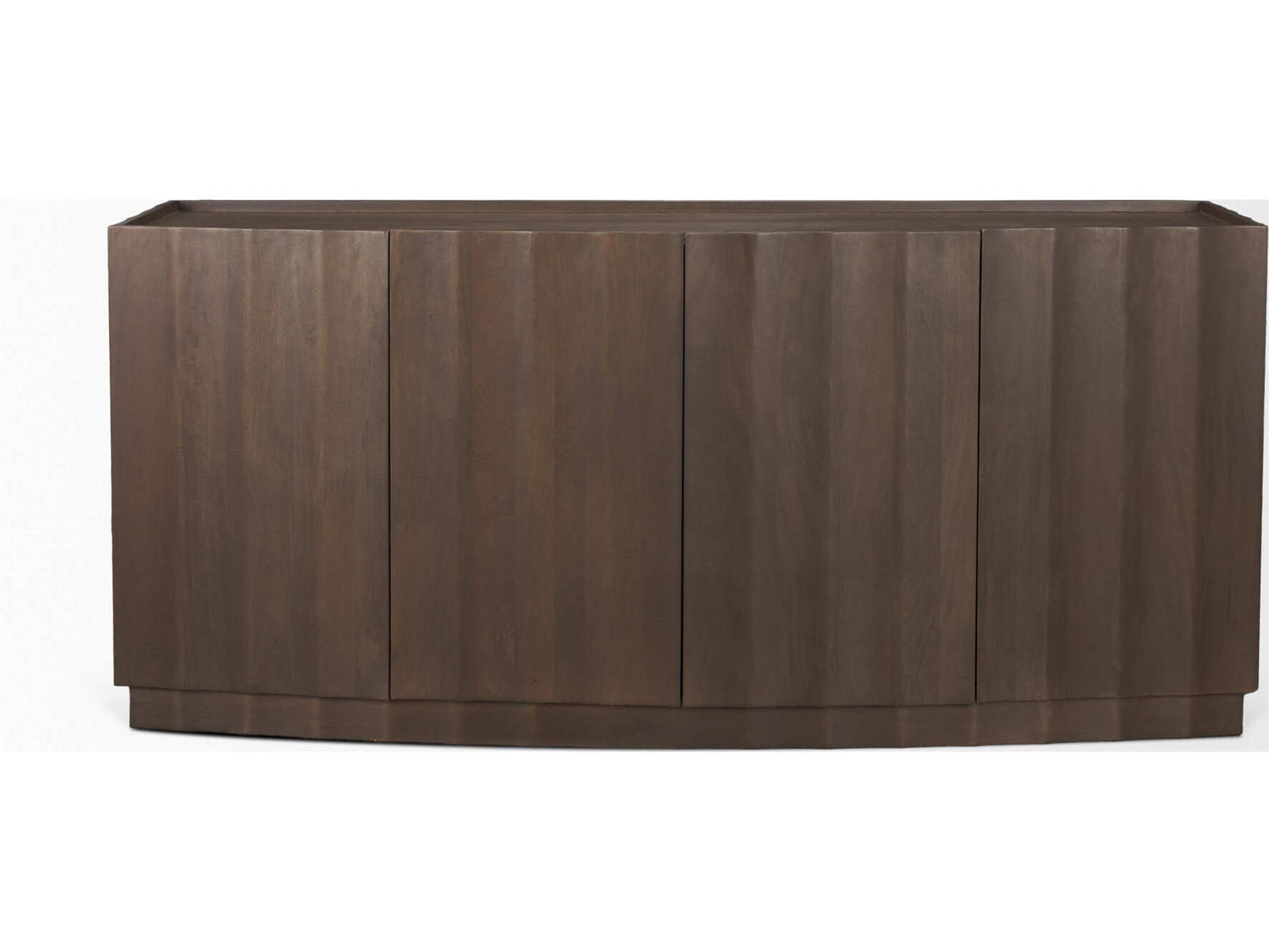Mercana Swanson Dark Brown Wooden Scalloped Sideboard