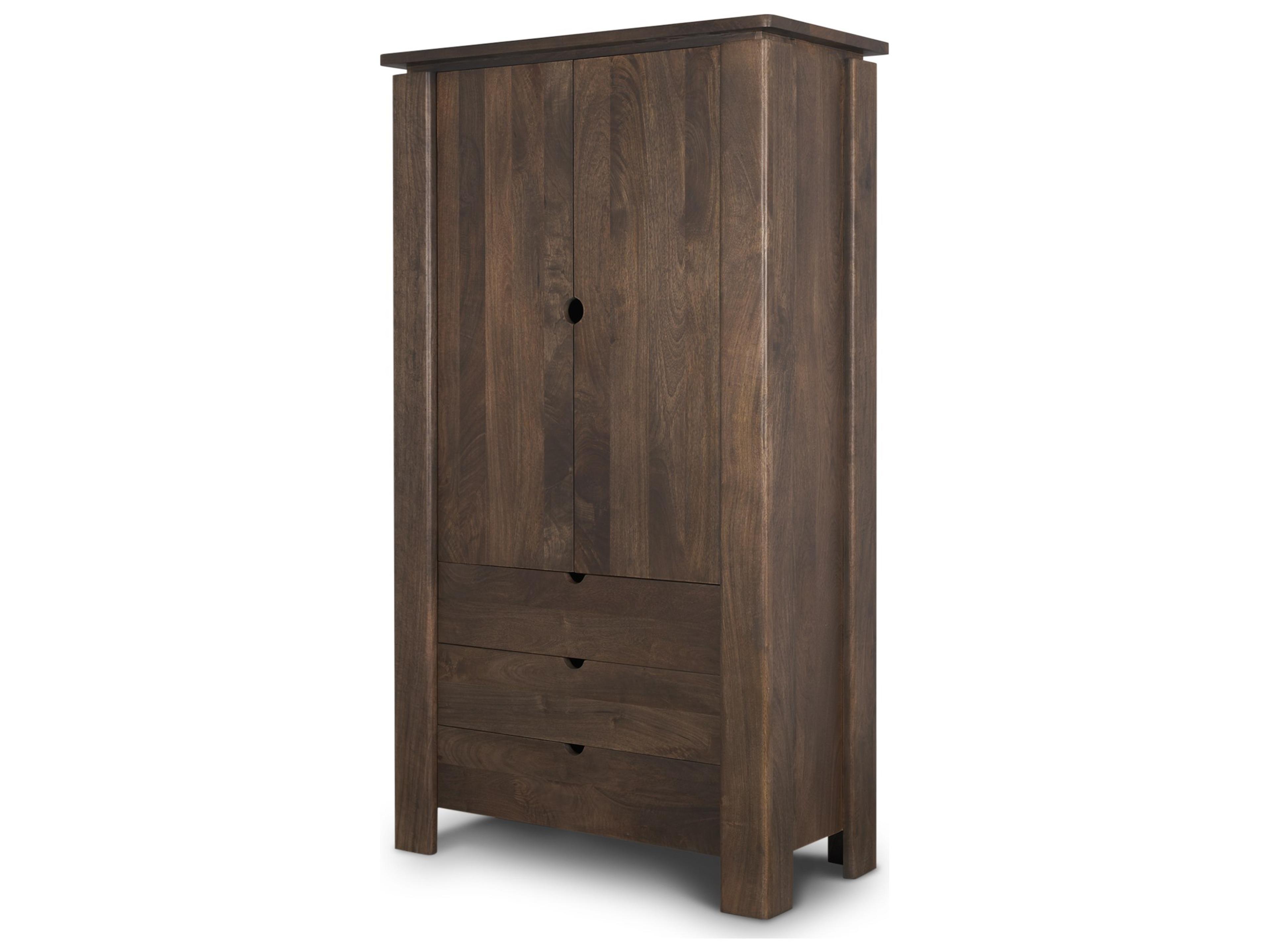Wallen Solid Dark Brown Wood Curio Cabinet