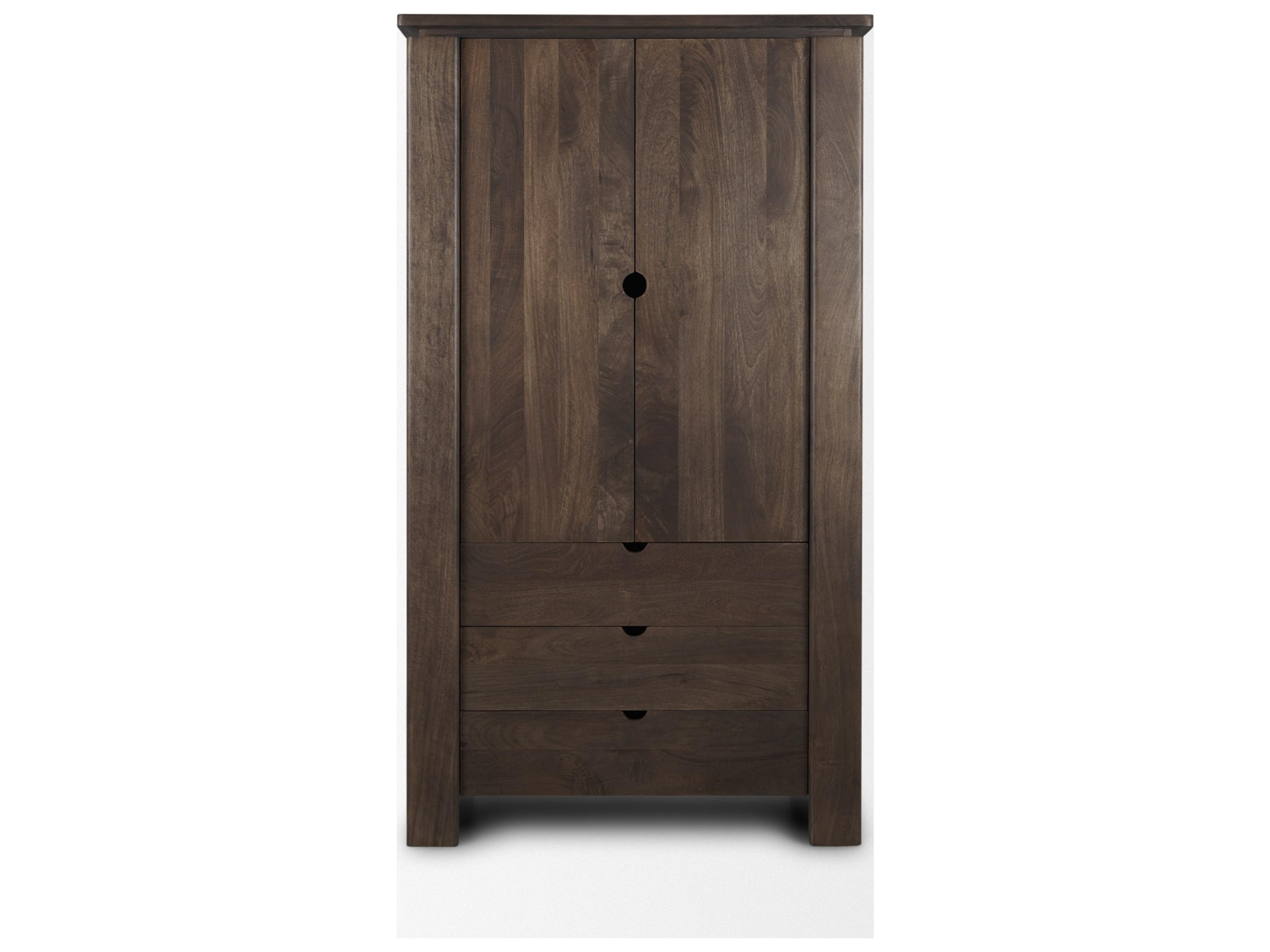 Mercana Wallen Solid Dark Brown Wood Curio Cabinet