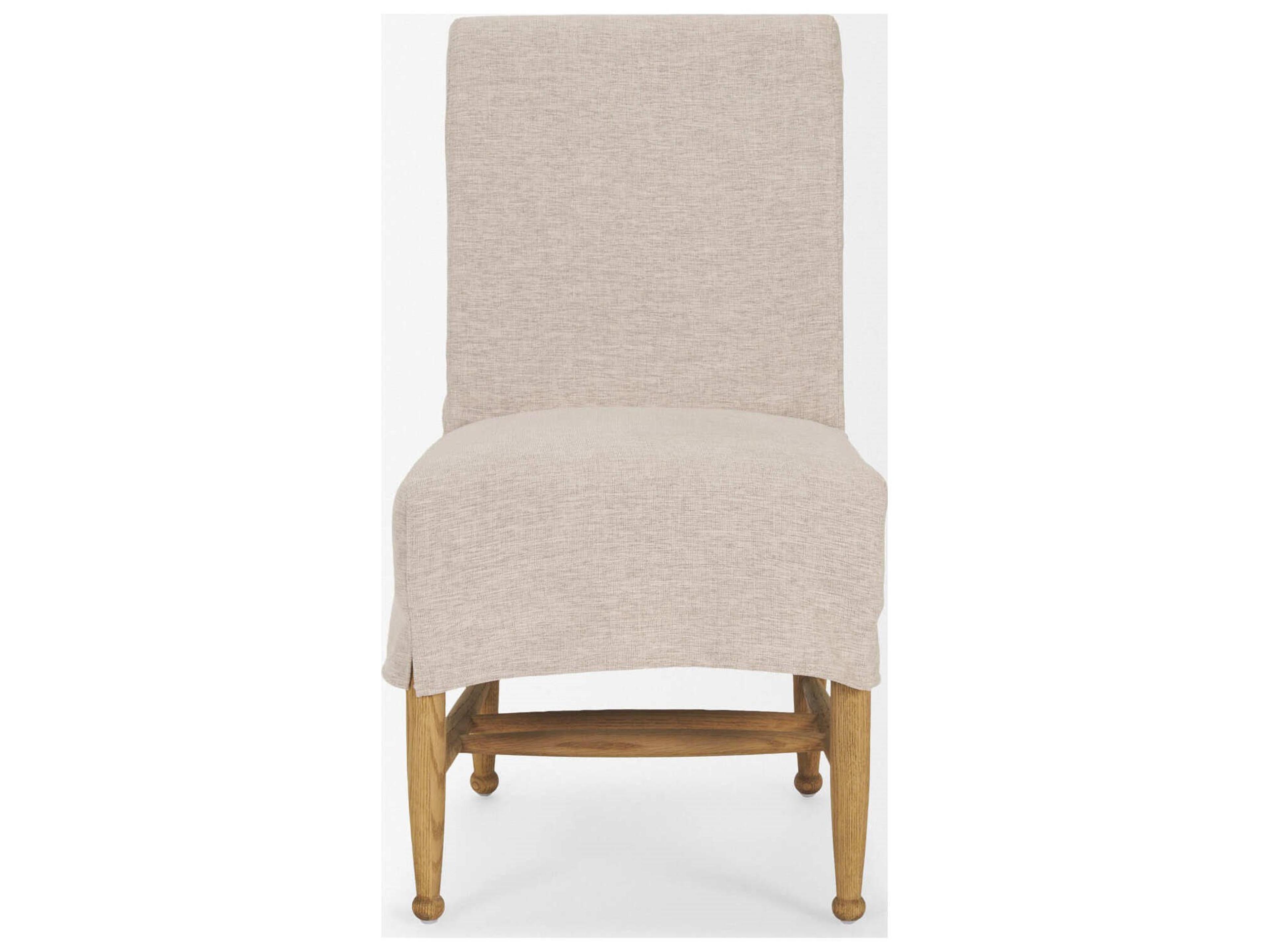 Mercana Whitley Oatmeal Performance Fabric w/ Oak Wood Dining Chair