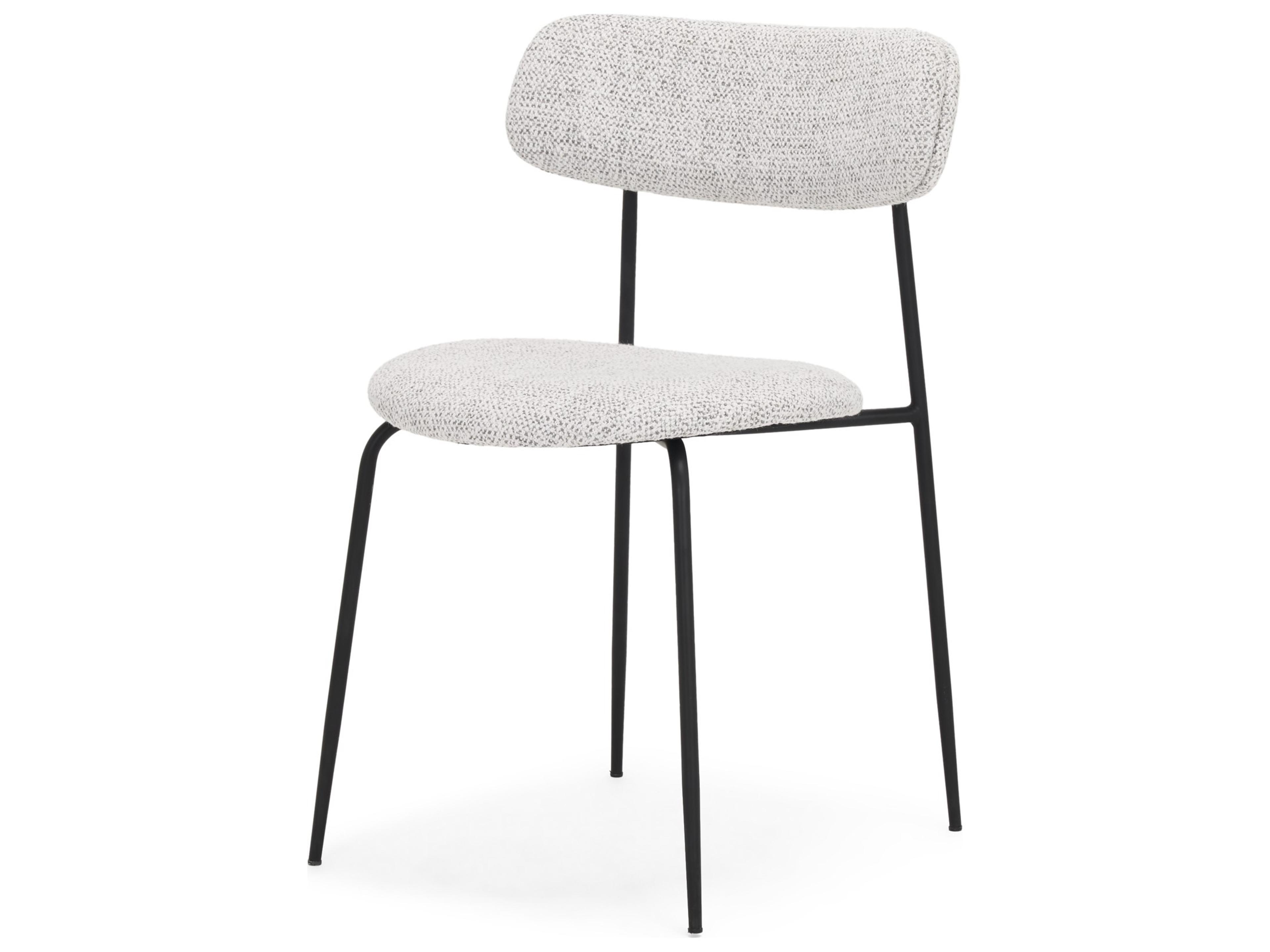 Mercana Casey Matte Black Metal w/ Gray Fabric Dining Chair