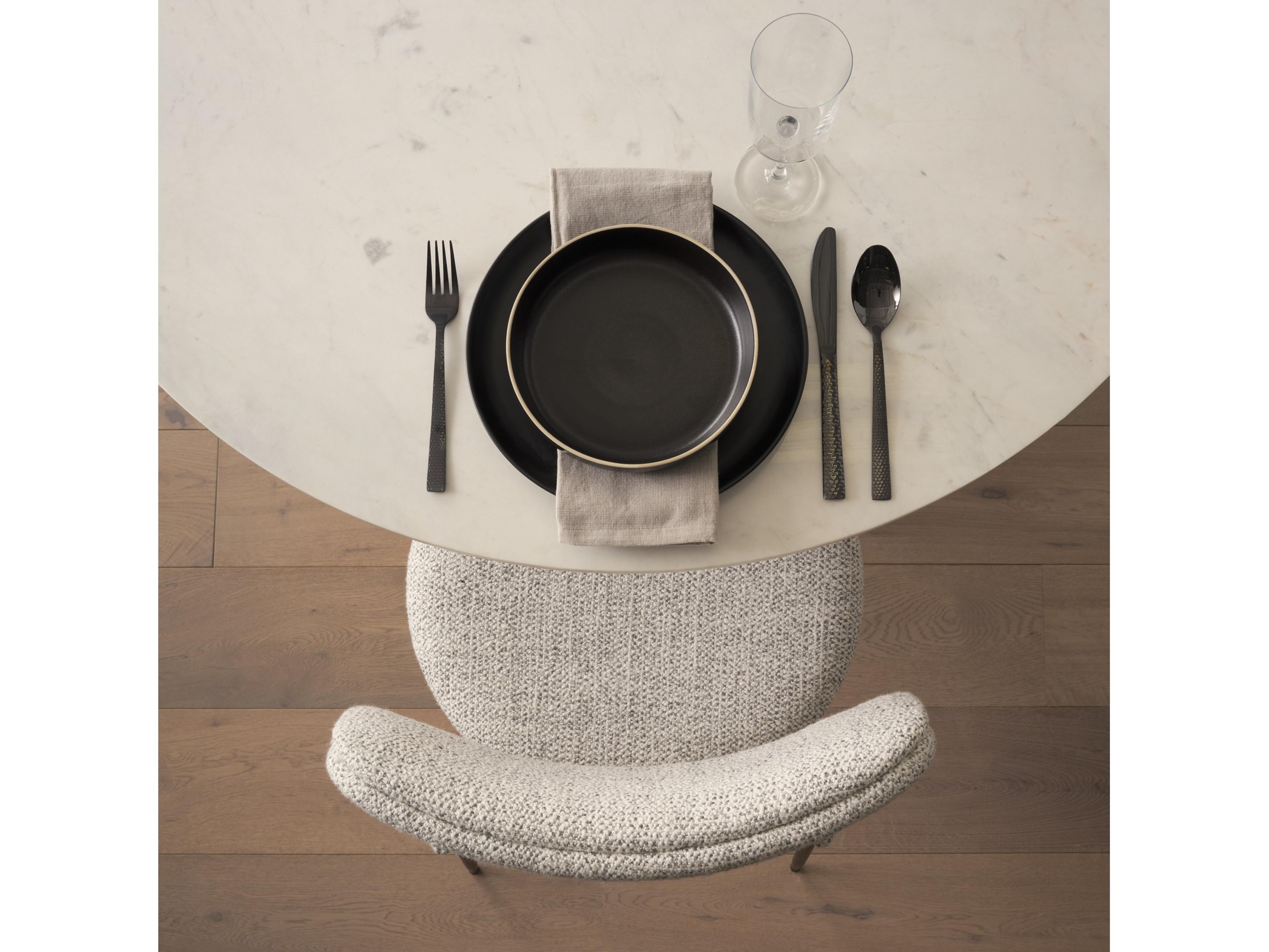 Mercana Casey Matte Black Metal w/ Gray Fabric Dining Chair