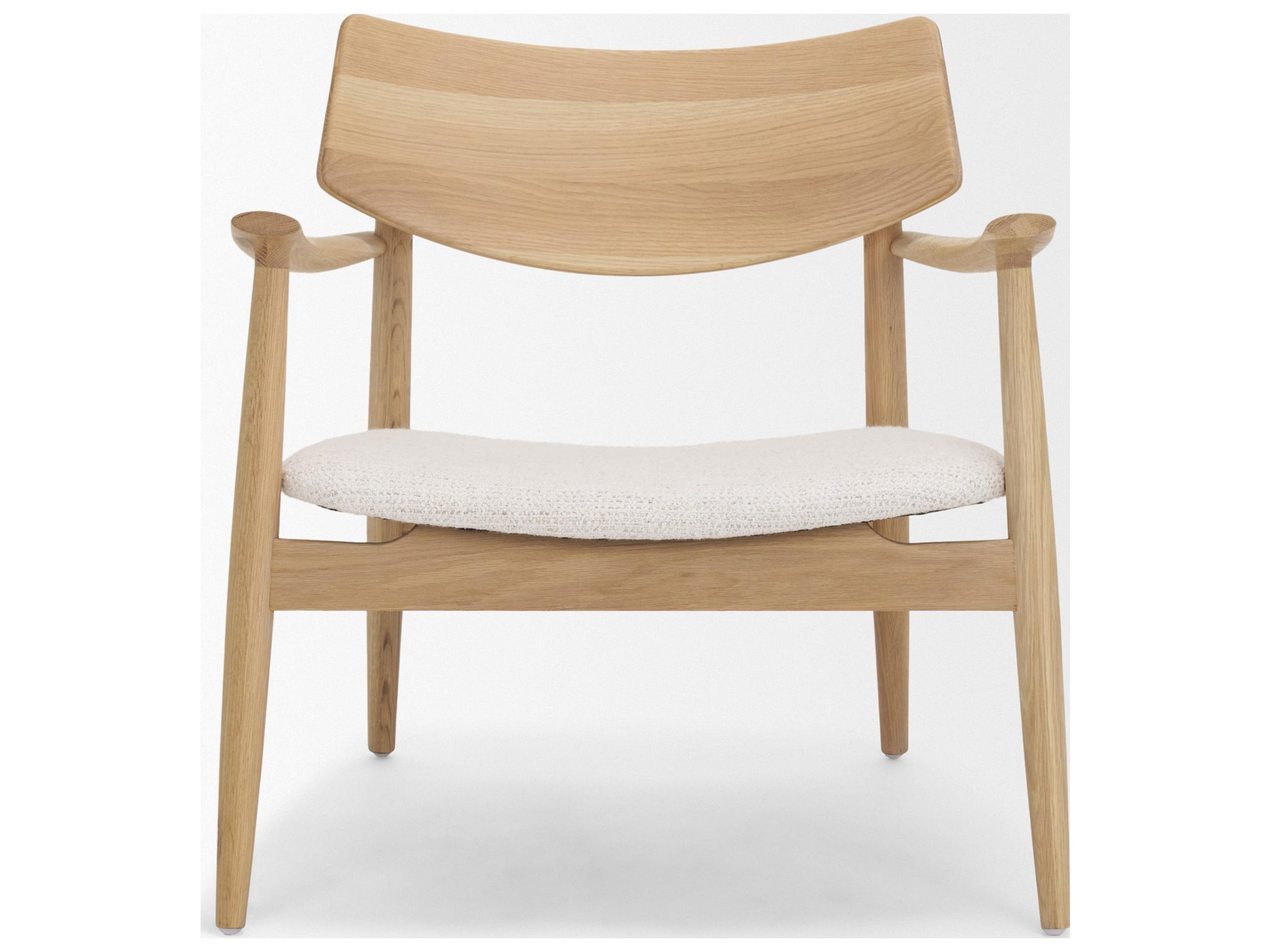 Mercana Haggen Light Brown Oak Wood w/ Cream Fabric Accent Chair