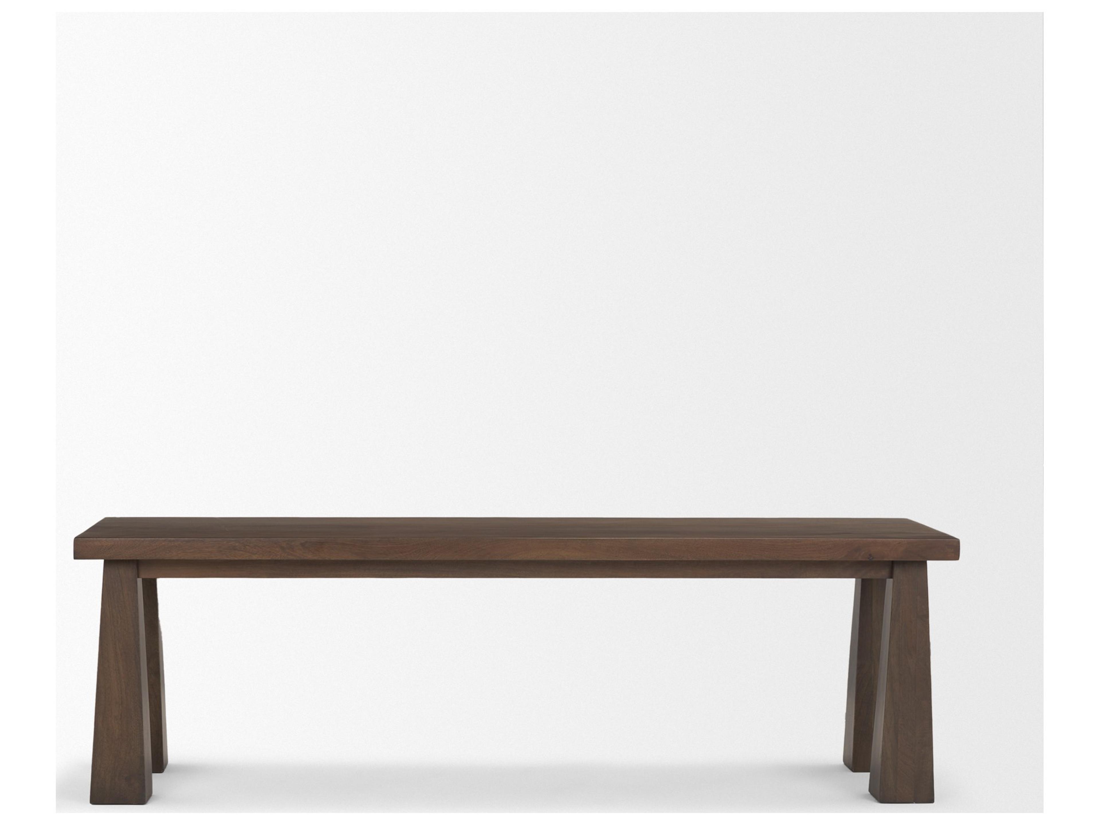Mercana Wolcott Rectangular Dark Brown Solid Wood Bench